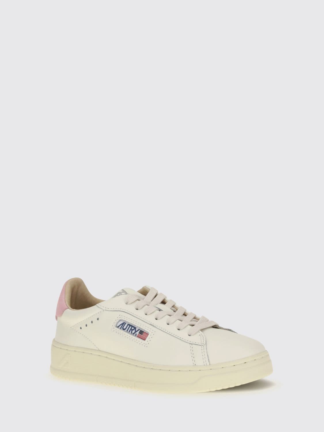 Autry Dallas Low Bicolour Calfskin Leather Trainers with Padded Low-Top Ankle · 36