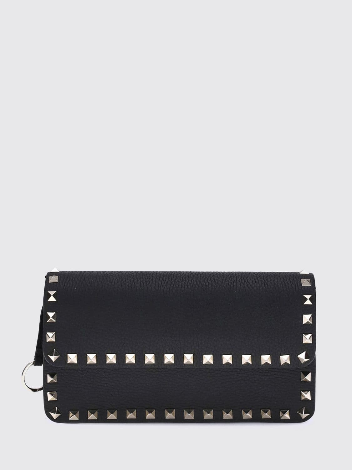 Valentino Garavani Rockstud Wallet on Chain in Grained Calfskin with Studs