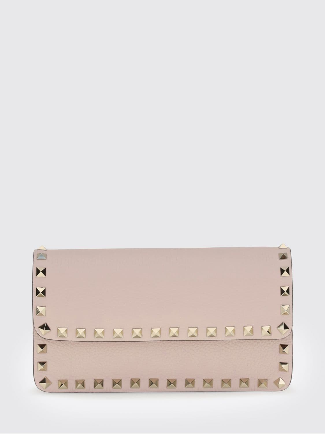 Valentino Garavani Rockstud Wallet on Chain in Grained Calfskin with Studs · OS