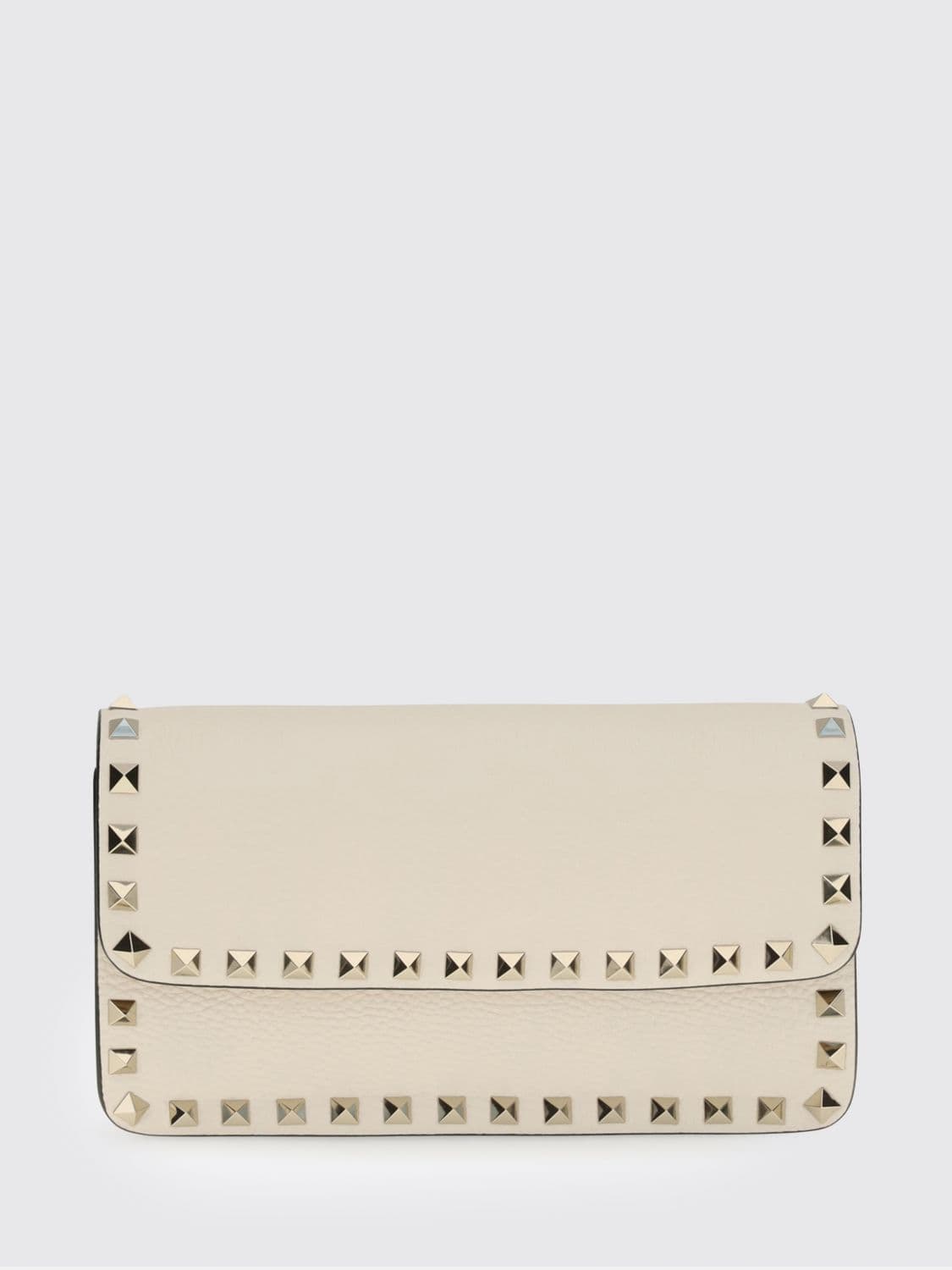 Valentino Garavani Rockstud Wallet on Chain in Grained Calfskin with Studs · OS