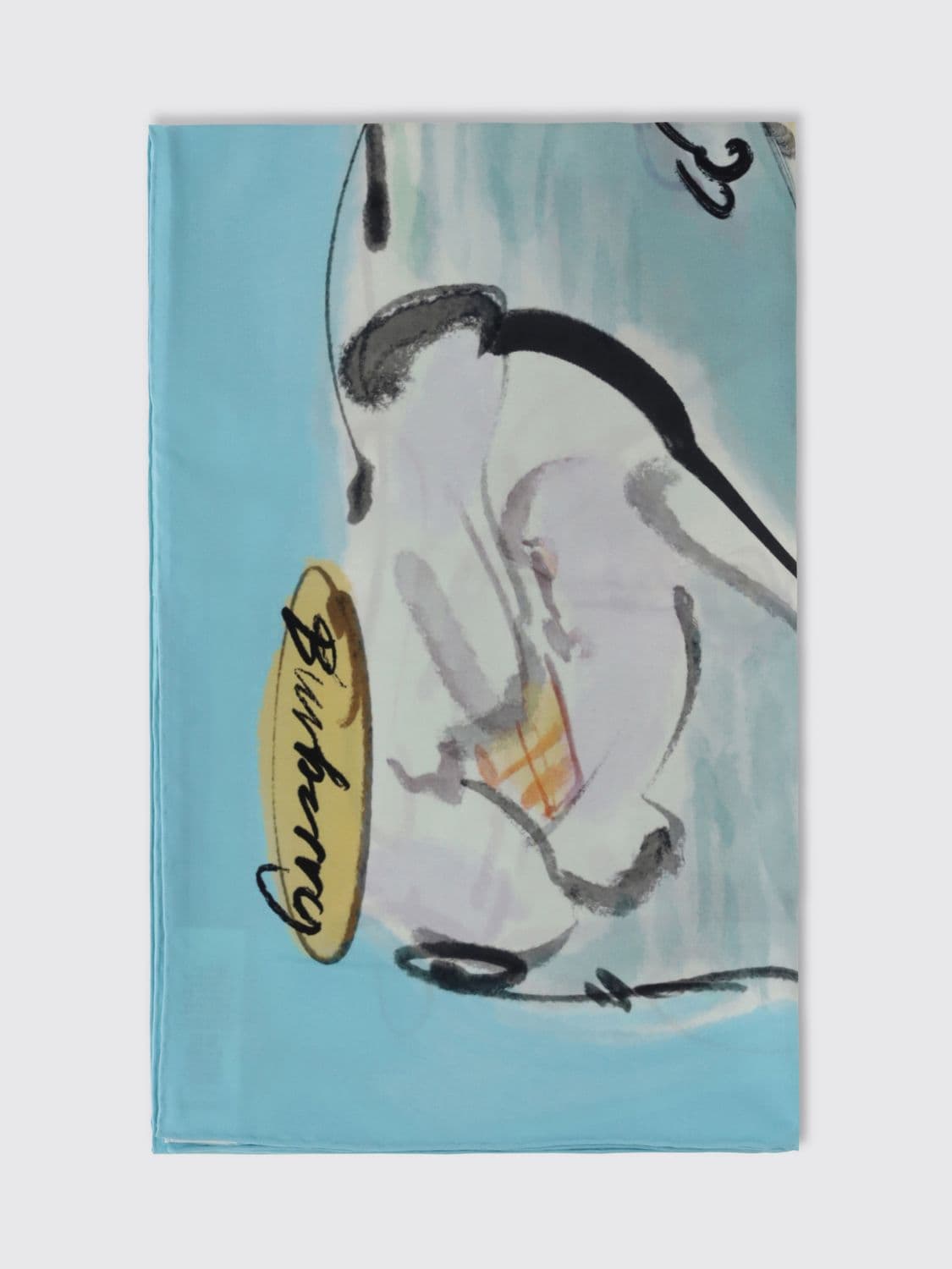Burberry Square Silk Foulard with Graphic Print and Logo