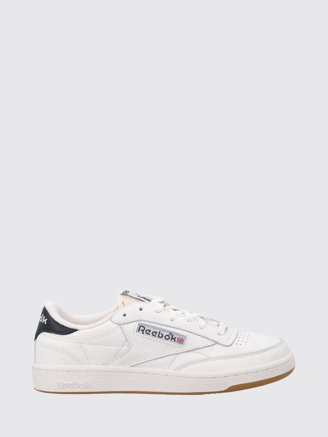 Reebok Club C 85 Vintage Leather Sneakers with Contrast Logo and Rubber Sole · 11½