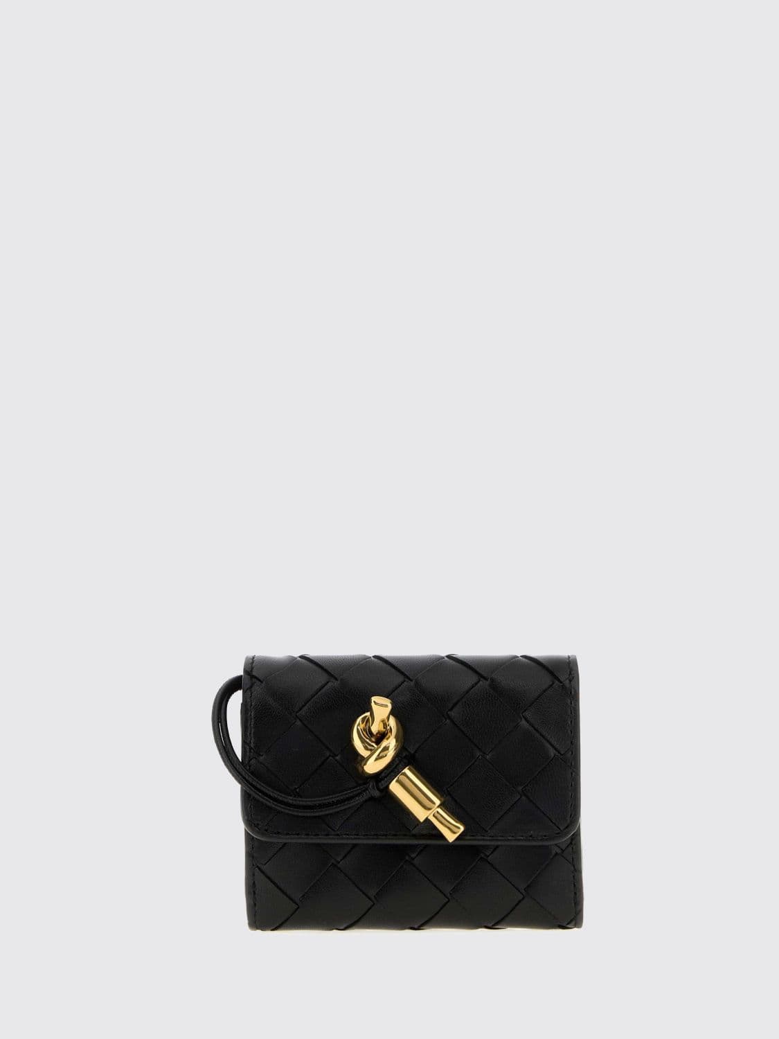 Bottega Veneta Andiamo Woven Lambskin Leather Tri-Fold Wallet · OS