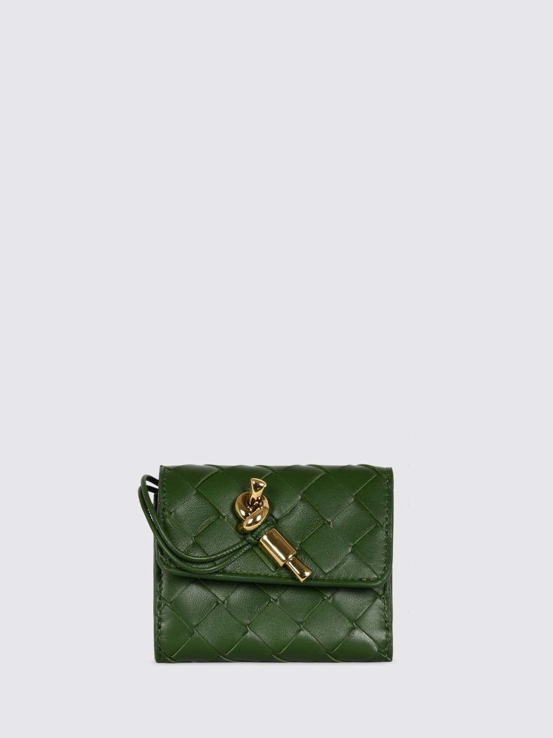 Bottega Veneta Andiamo Woven Lambskin Leather Tri-Fold Wallet · OS