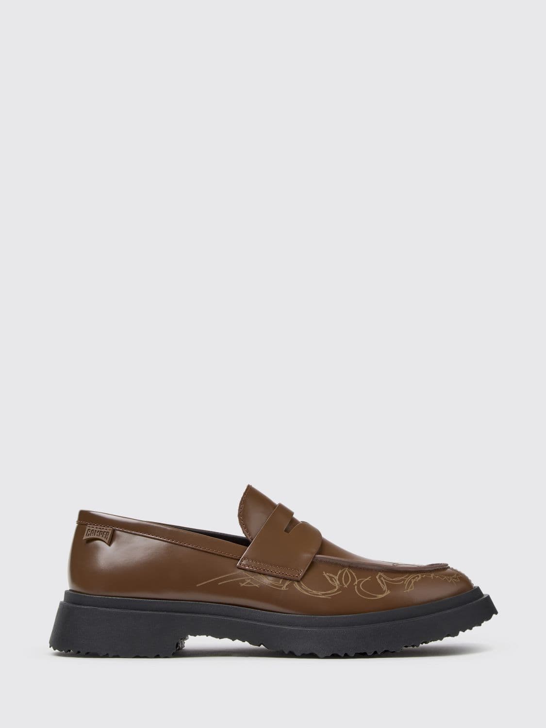 Camper Walden Graphic Print Smooth Leather Loafers with Strap