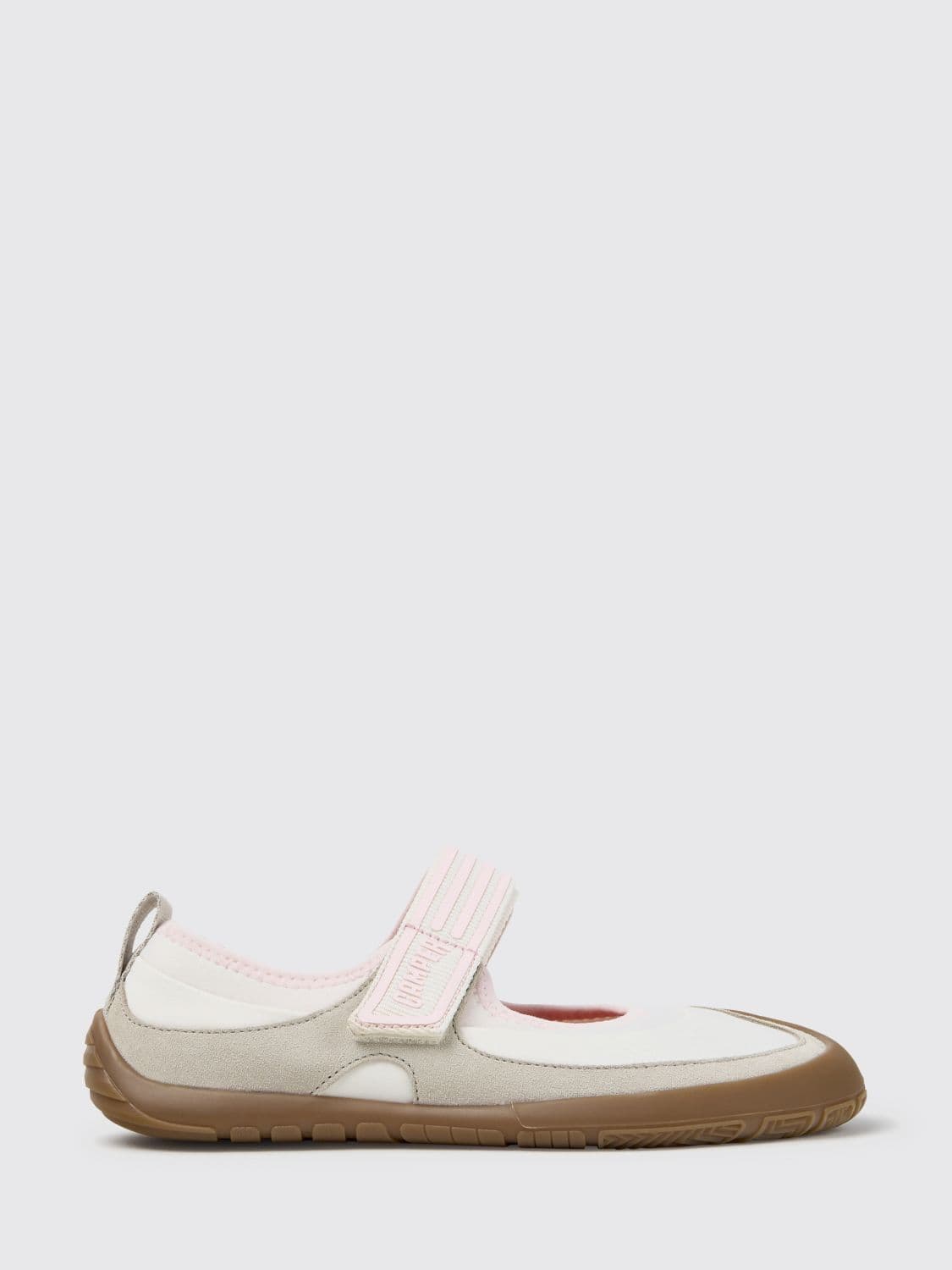 Camper Two-Tone Peu Path+ Mary Jane Flats in Leather and Recycled PET with Velcro