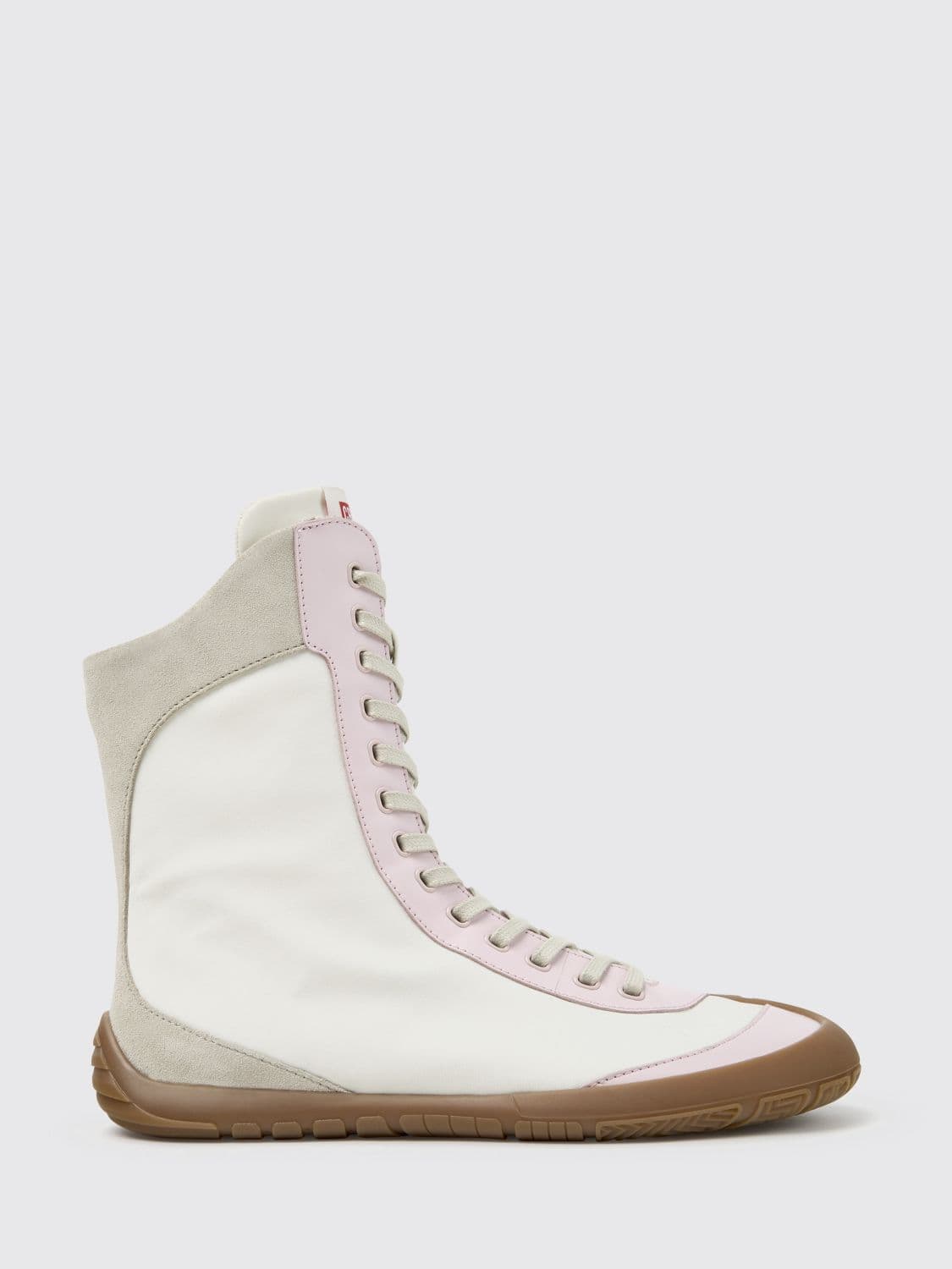 Camper Two-Tone Peu Path+ Ankle Boots in Leather and Recycled PET with Side Zip