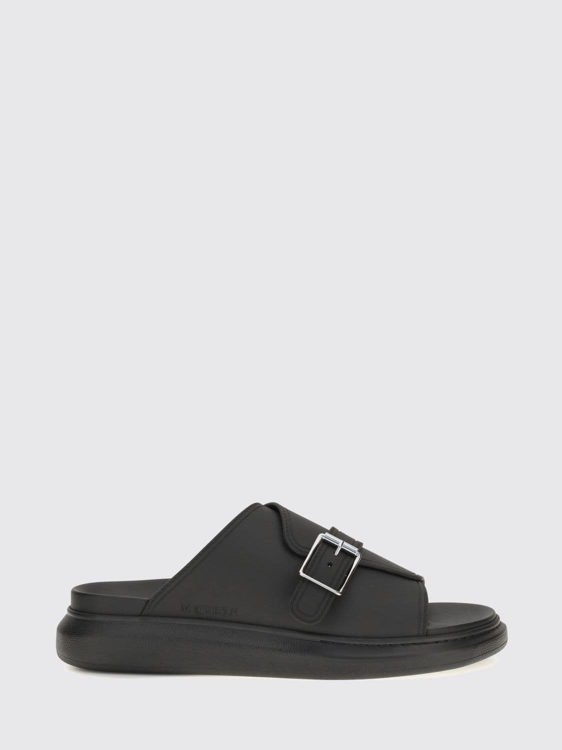 Mcqueen Sandals in Smooth Calf Leather with Adjustable Strap and Open Toe