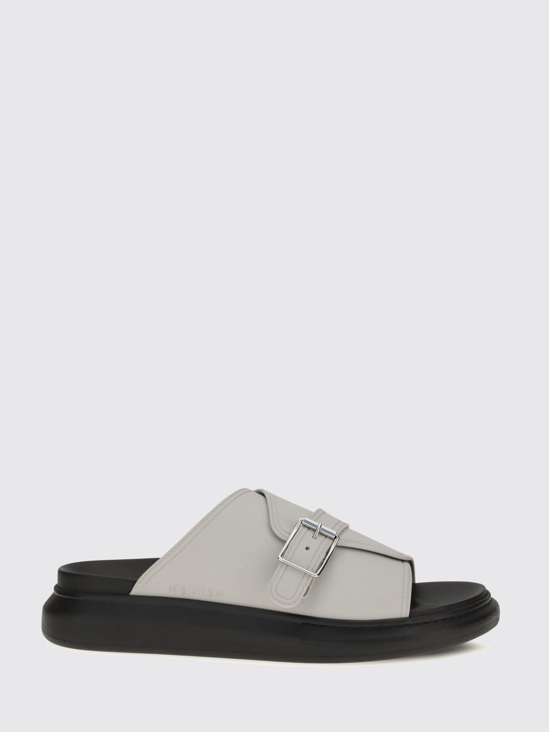 Mcqueen Sandals in Smooth Calf Leather with Adjustable Strap and Open Toe