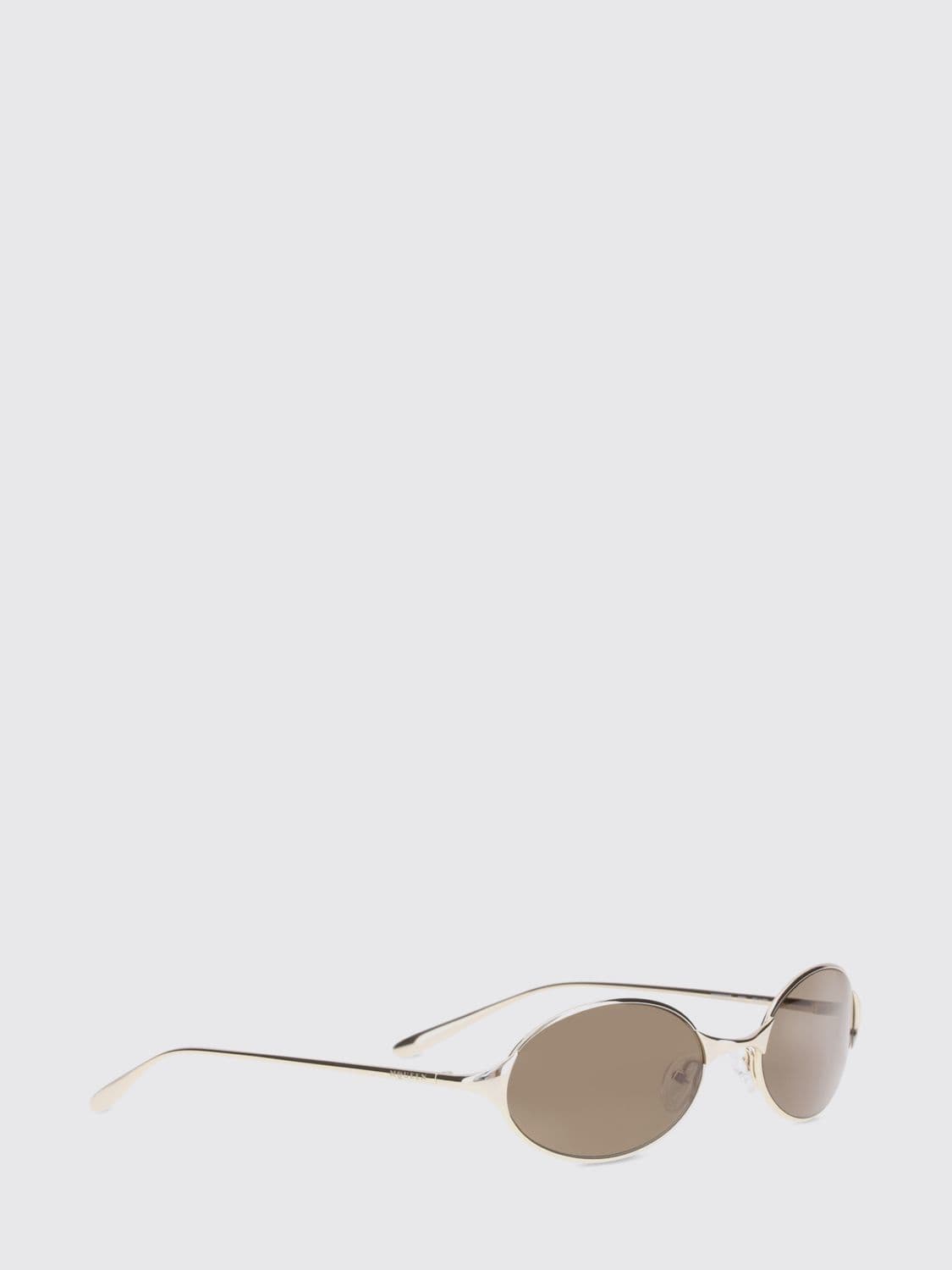Mcqueen Oval Metal Sunglasses with Engraved Logo and Adjustable Nose Pads · OS