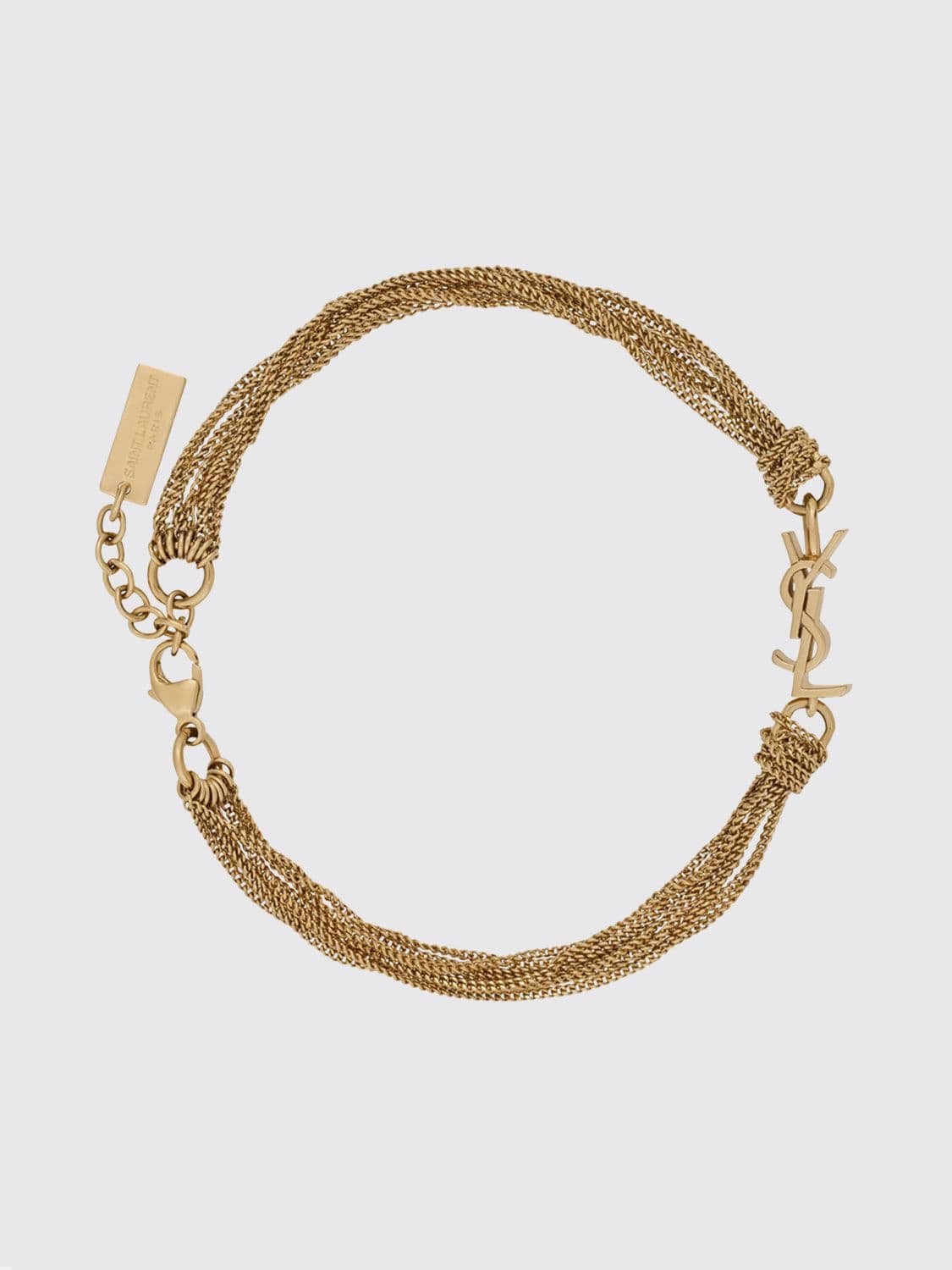 Saint Laurent Metal Bracelet with Engraved Logo Detail