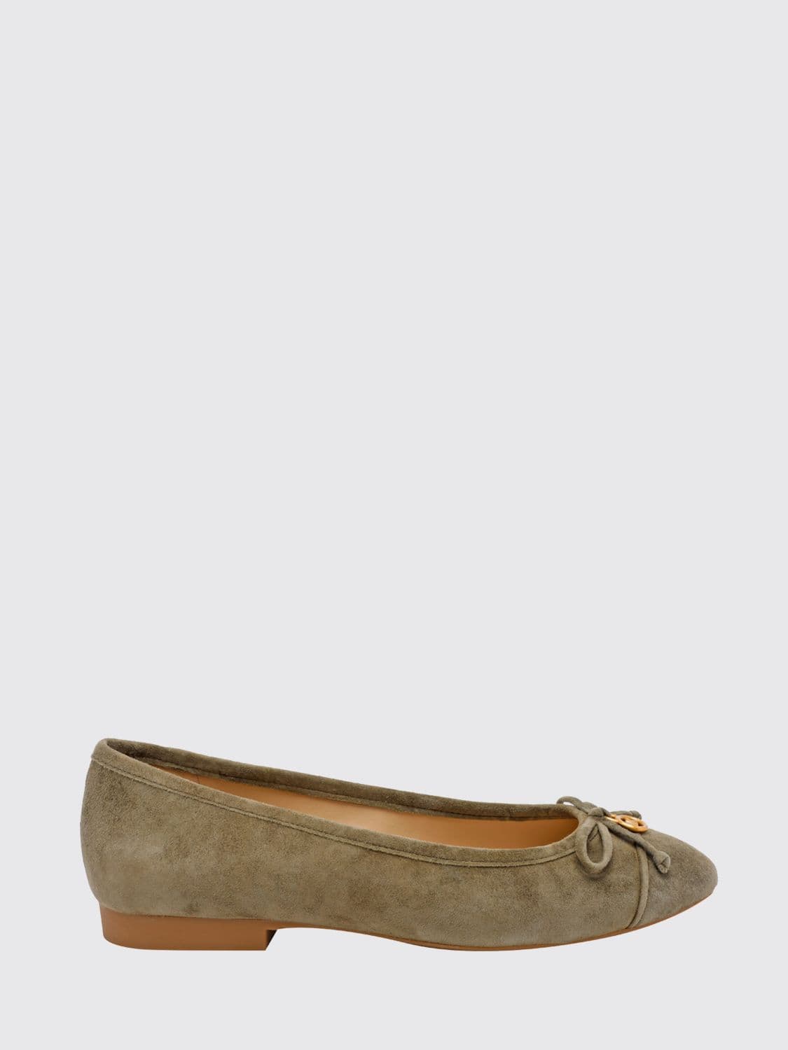 Michael Kors Piper Flex Suede Ballet Flats with Bow and MK Logo