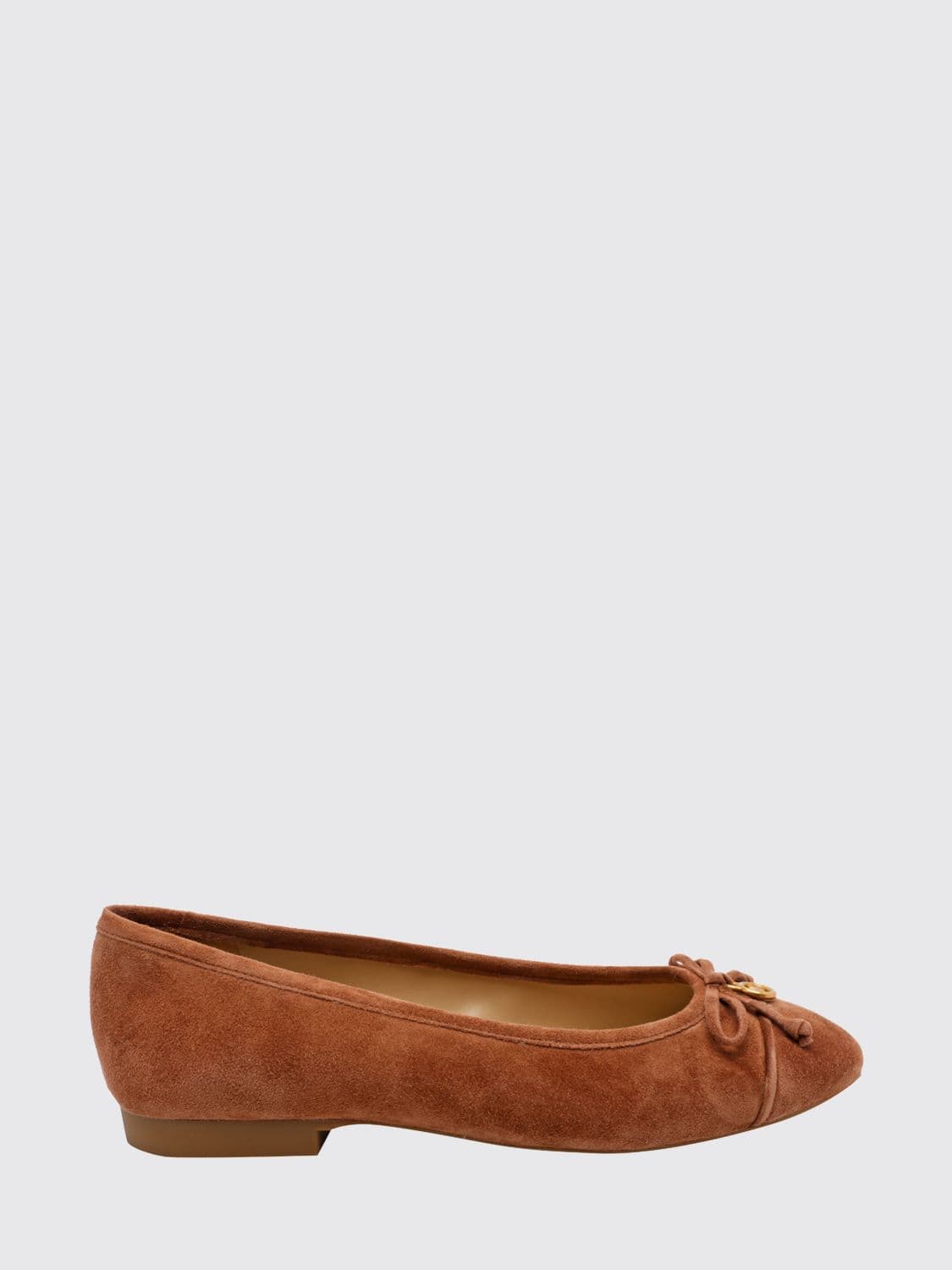 Michael Kors Piper Flex Suede Ballet Flats with Bow and MK Logo