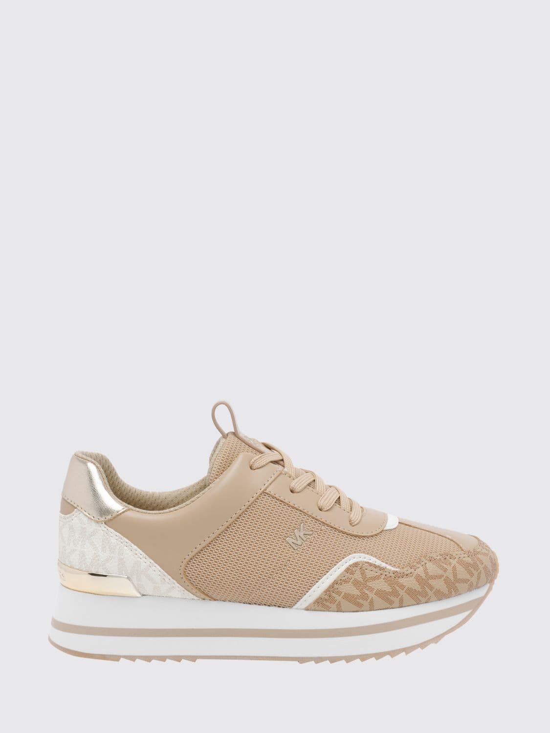 Michael Kors Raina Platform Sneakers in Monogram Canvas and Mesh with Platform Sole