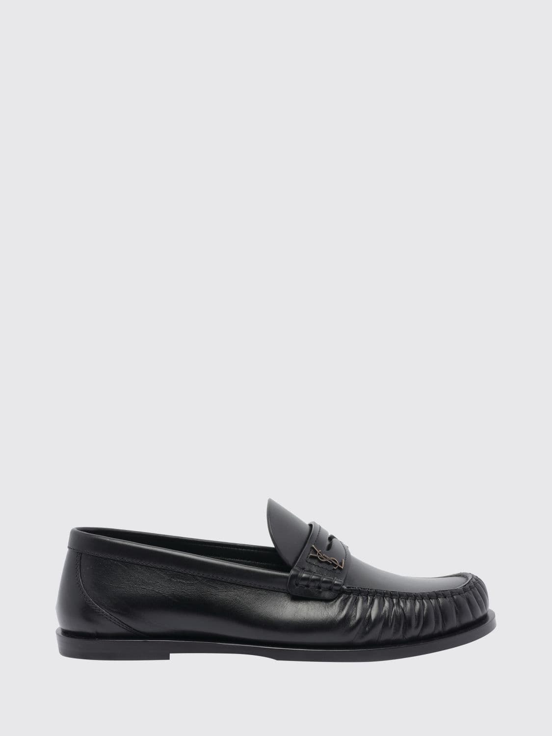 Saint Laurent Penny Loafers in Smooth Calfskin Leather with YSL Monogram