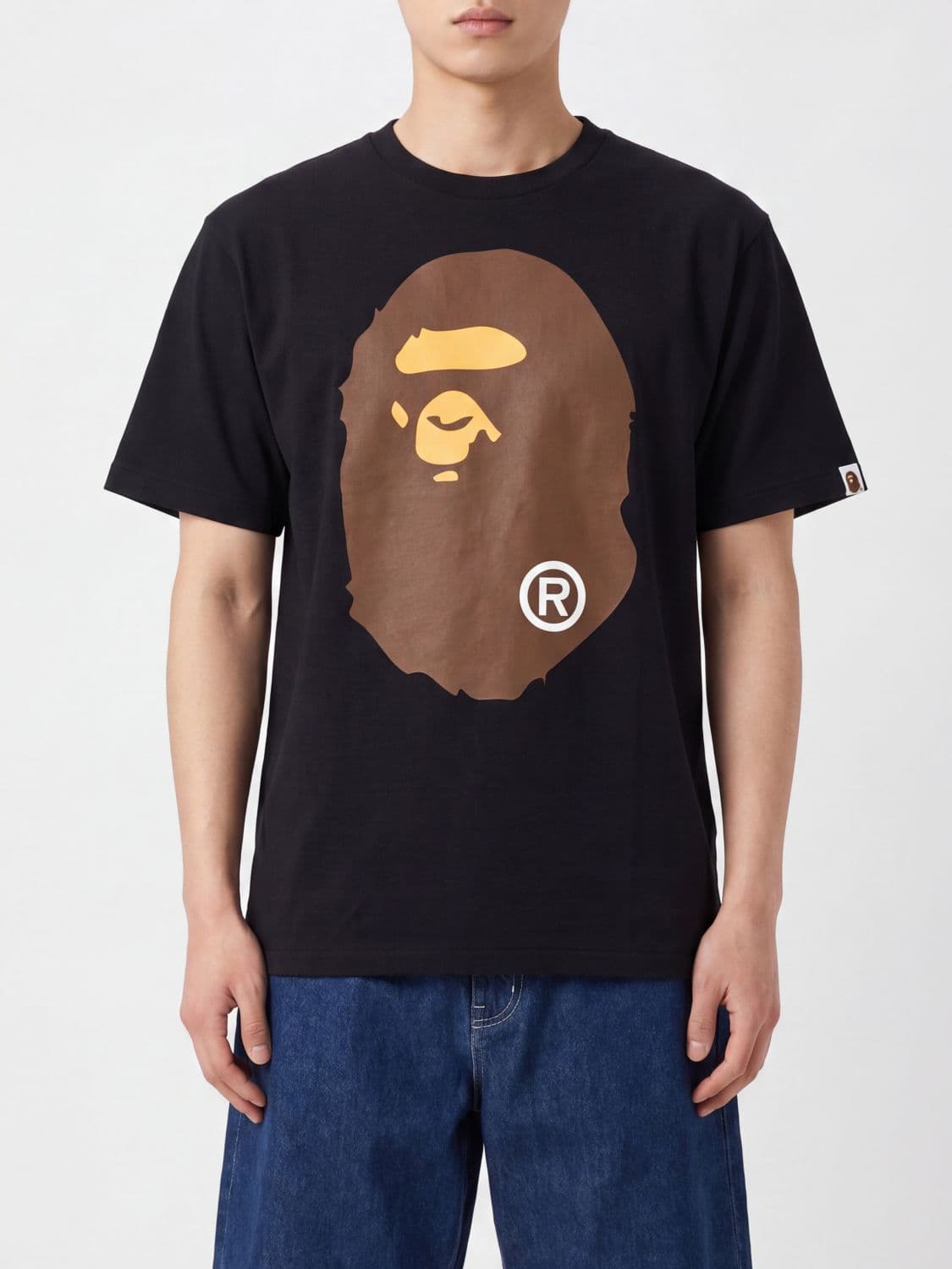 Bape Cotton T-Shirt with Graphic Print and Dropped Shoulders · XXL