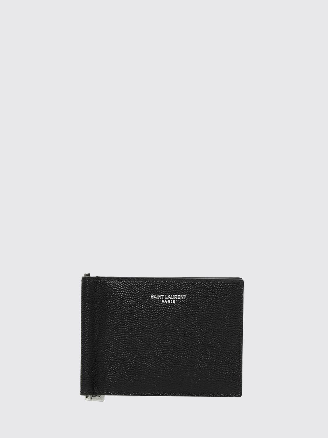 Saint Laurent Grain de Poudre Leather Wallet with Money Clip