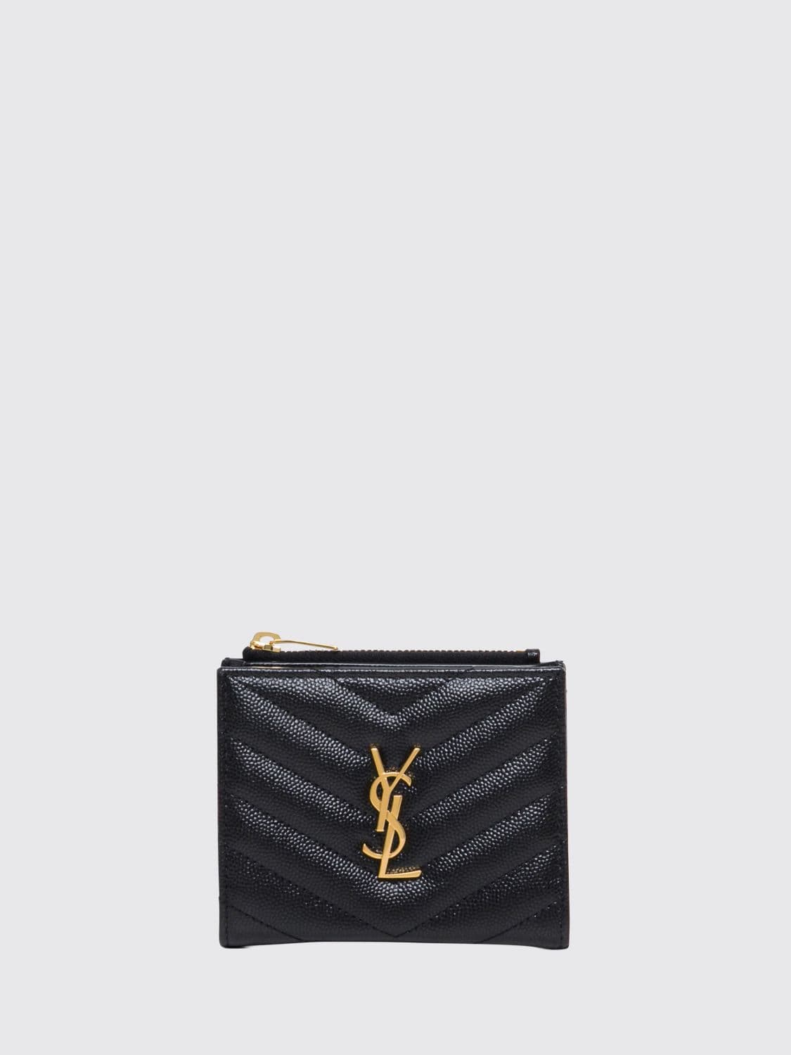 Saint Laurent Cassandre Grain de Poudre Leather Bifold Wallet · OS