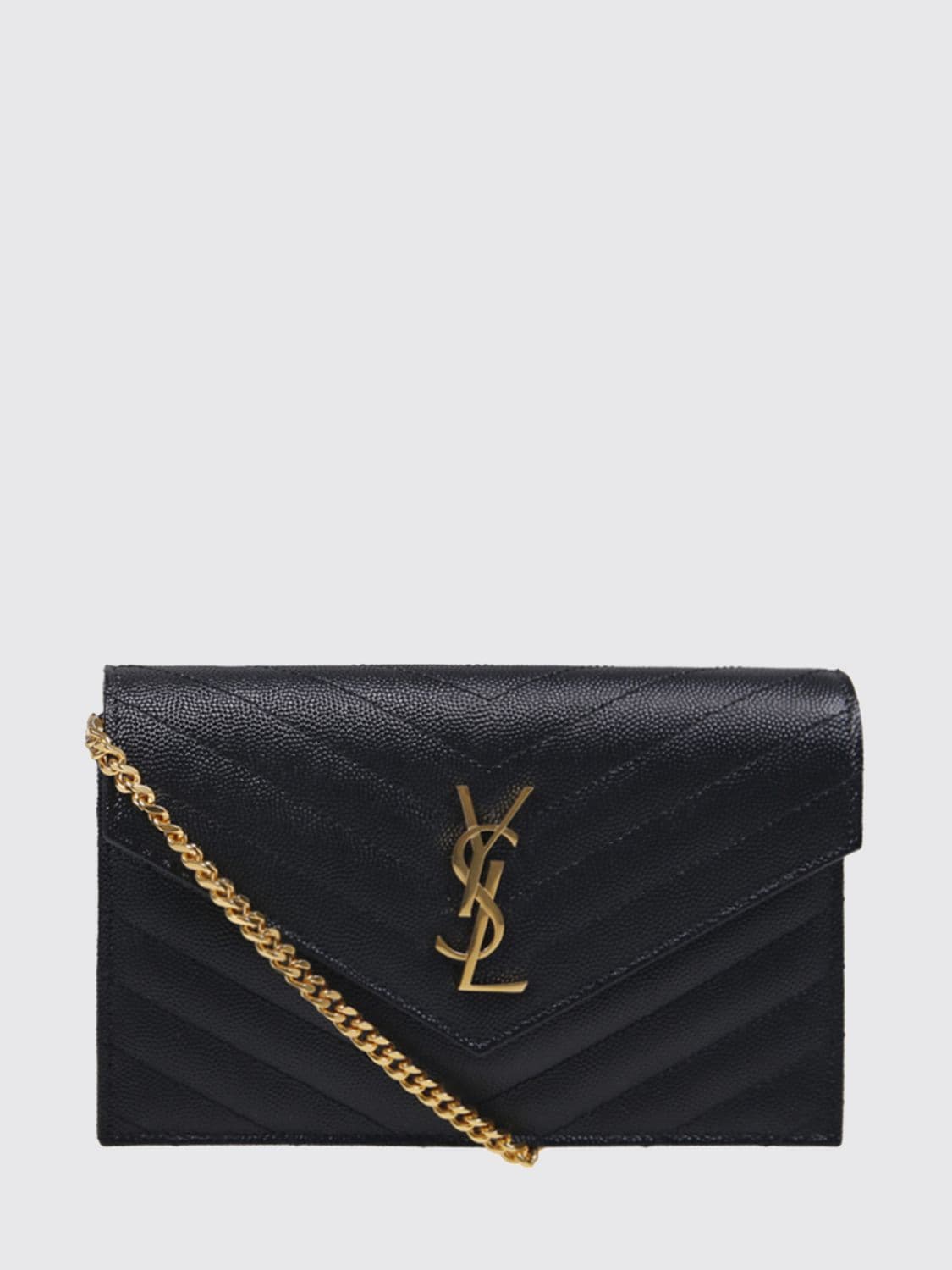 Saint Laurent Quilted Leather Envelope Mini Bag with YSL Monogram