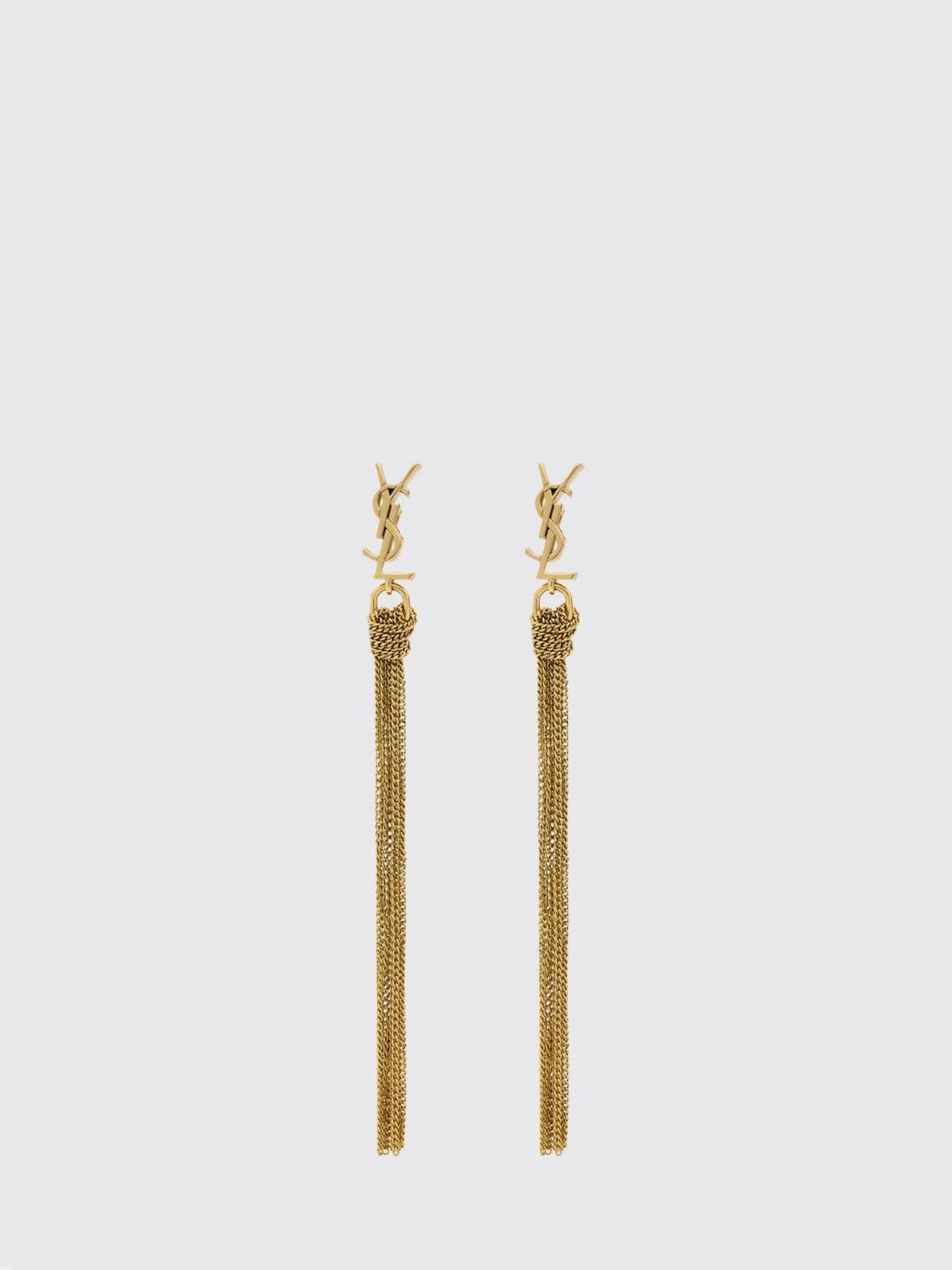 Saint Laurent YSL Monogram Brass Earrings · OS