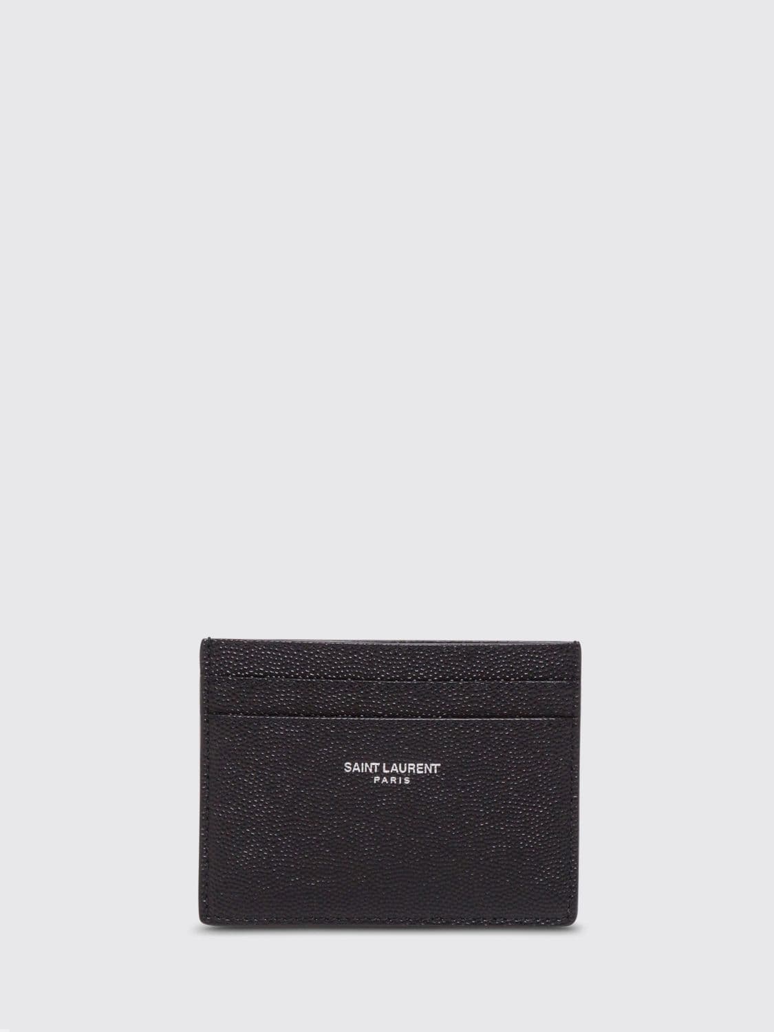 Saint Laurent Calfskin Leather Card Holder with Embossed Logo · OS