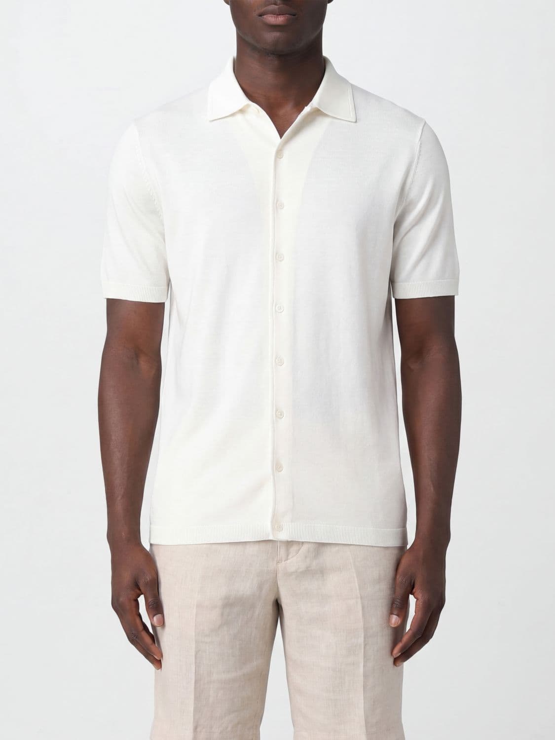 Kangra Short-Sleeved Stretch Cotton Polo Shirt with Classic Collar