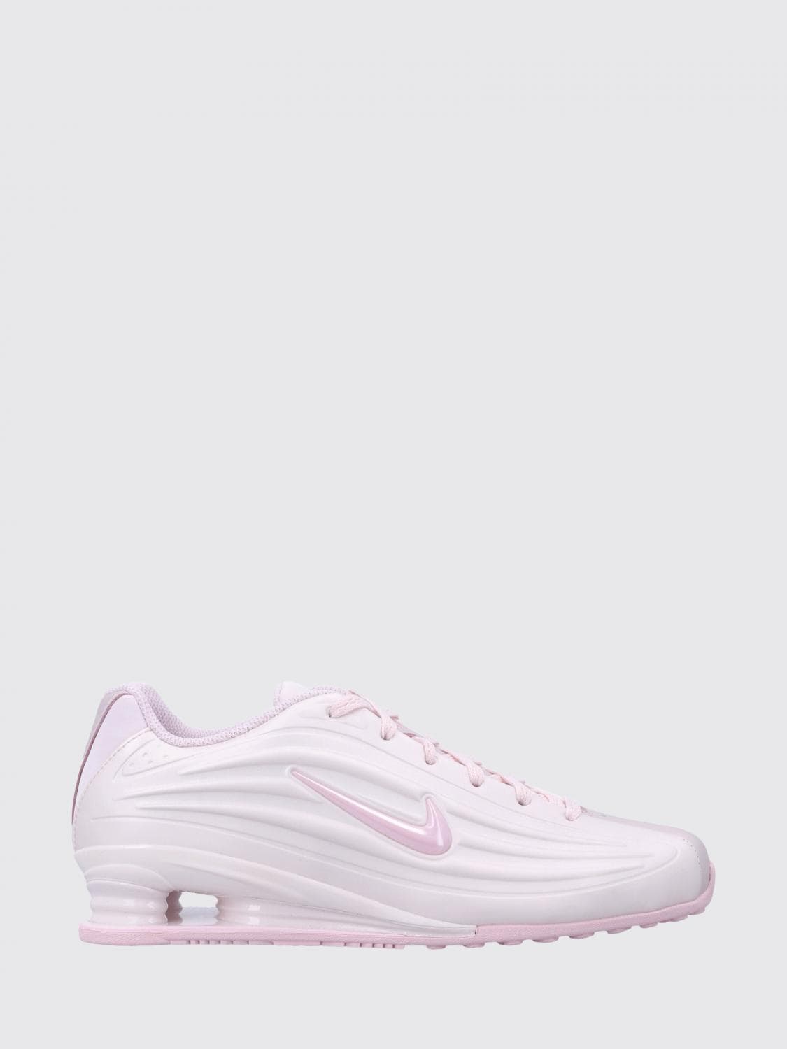 Nike Shox Z Pink Synthetic Leather Trainers with Swoosh Logo and Mesh Lining