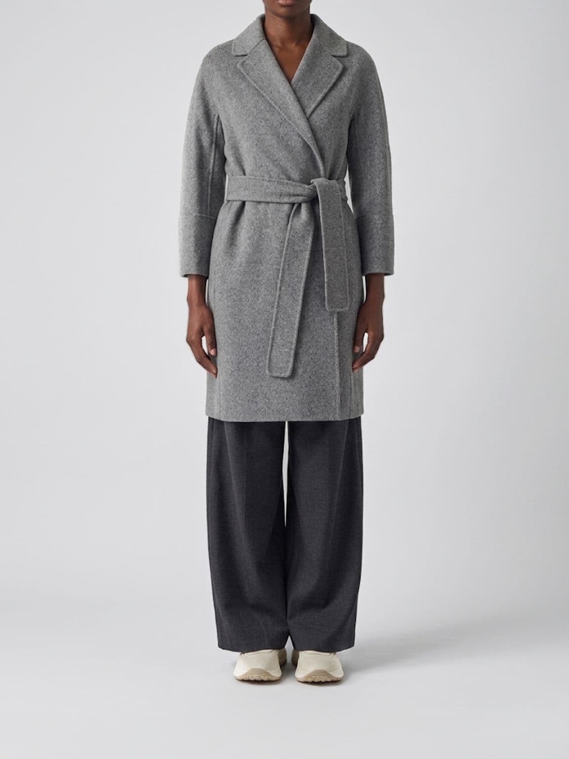 's Max Mara Knee-Length Robe Coat in Pure Virgin Wool
