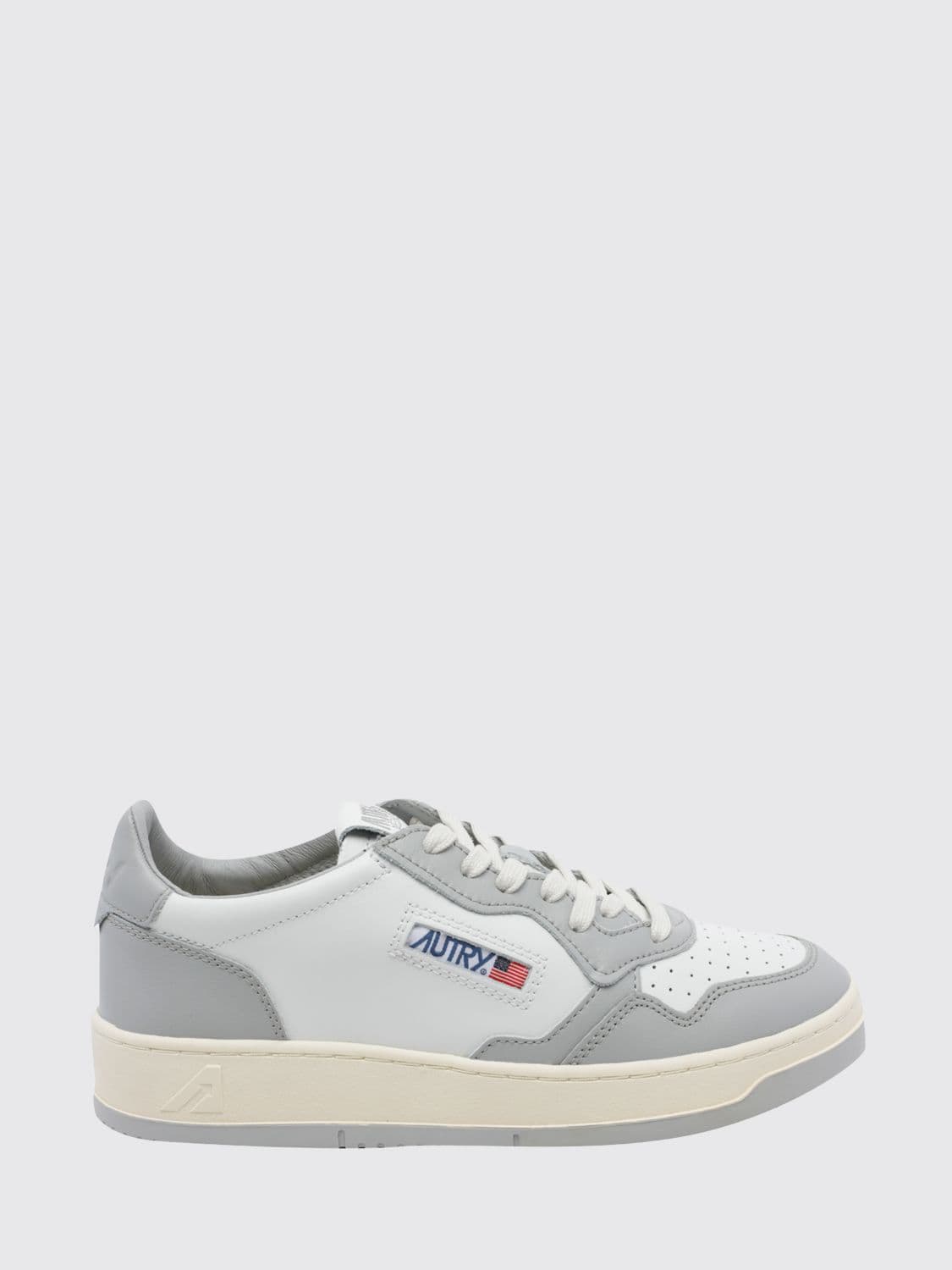 Autry Medalist Low Two-Tone Calfskin and Suede Trainers