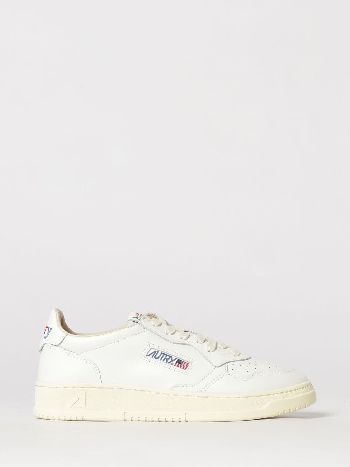 Autry Medalist Low Two-Tone Calfskin and Suede Trainers