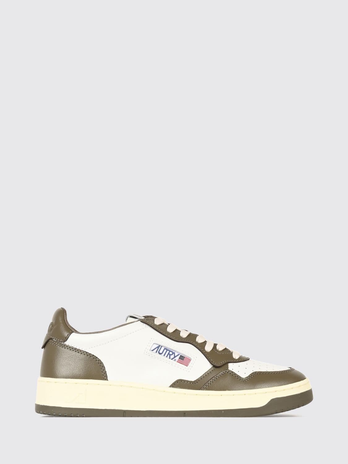 Autry Medalist Low Two-Tone Calfskin and Suede Trainers