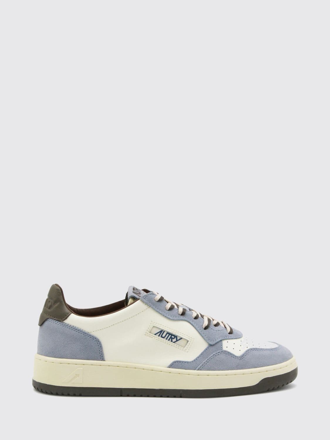 Autry Medalist Low Two-Tone Calfskin and Suede Trainers