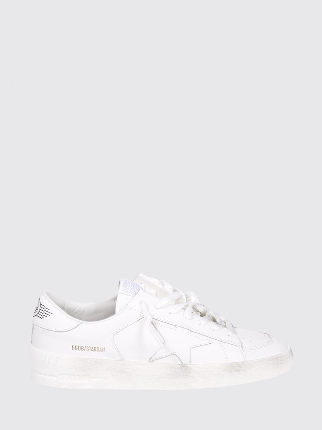 Golden Goose Stardan Low-Top Calfskin Leather Sneakers with Printed Logo