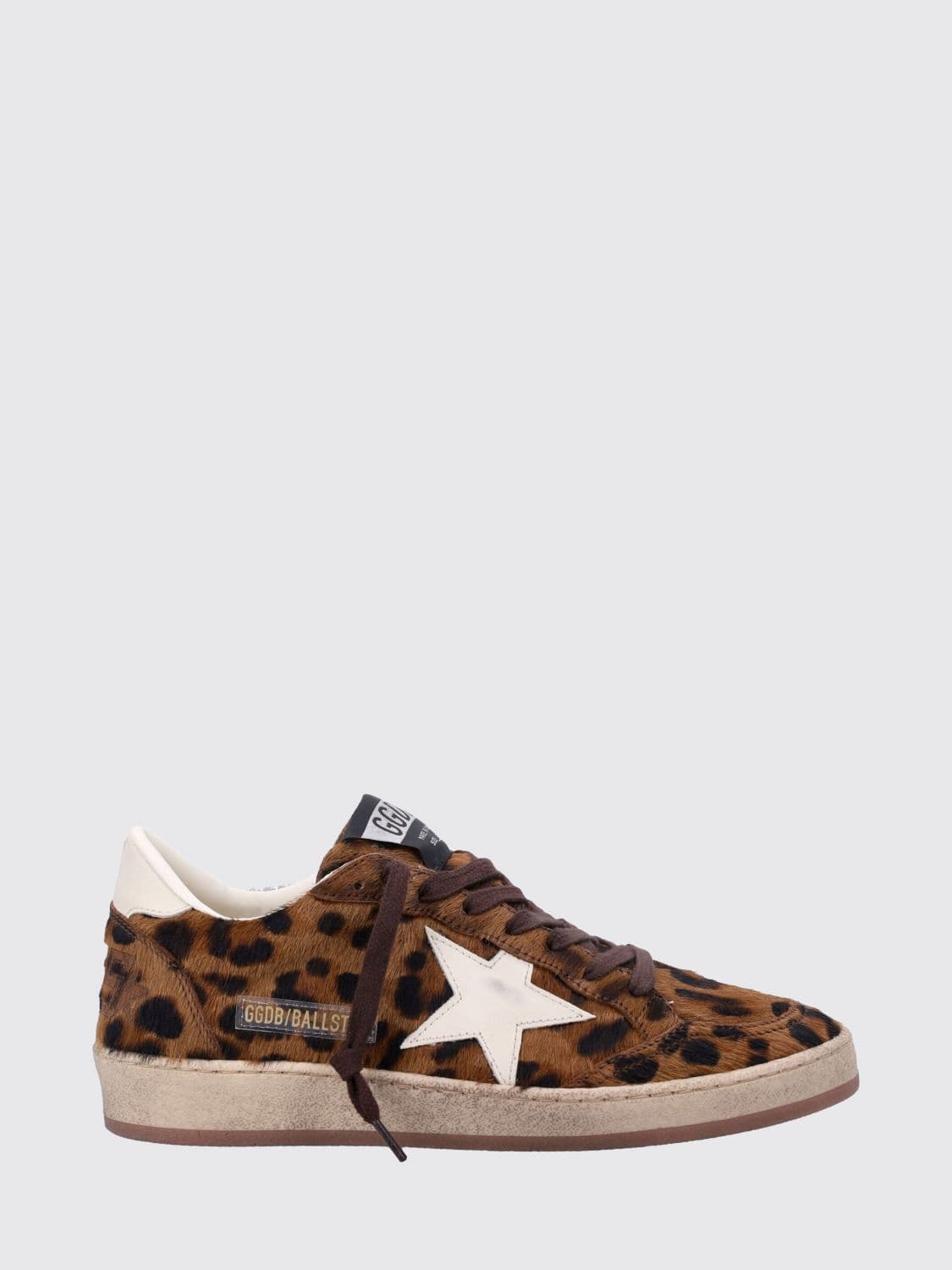 Golden Goose Ball Star Animal Print Leather and Pony Hair Sneakers