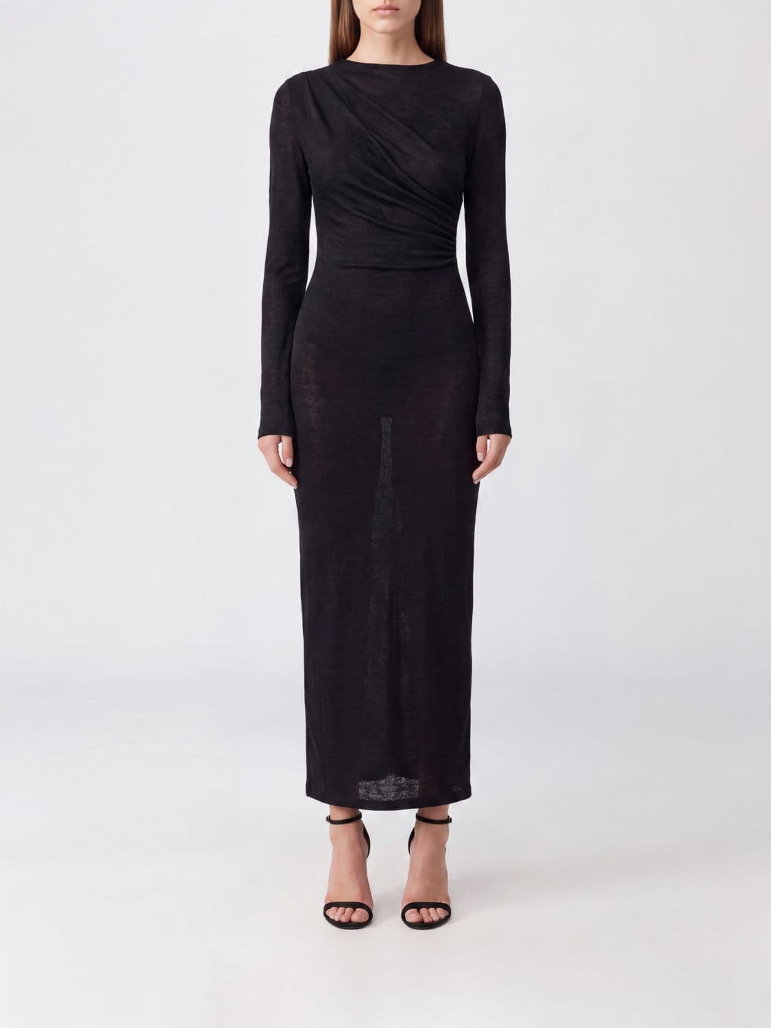 Paloma Wool Draped Slim Fit Midi Dress in Organic Cotton