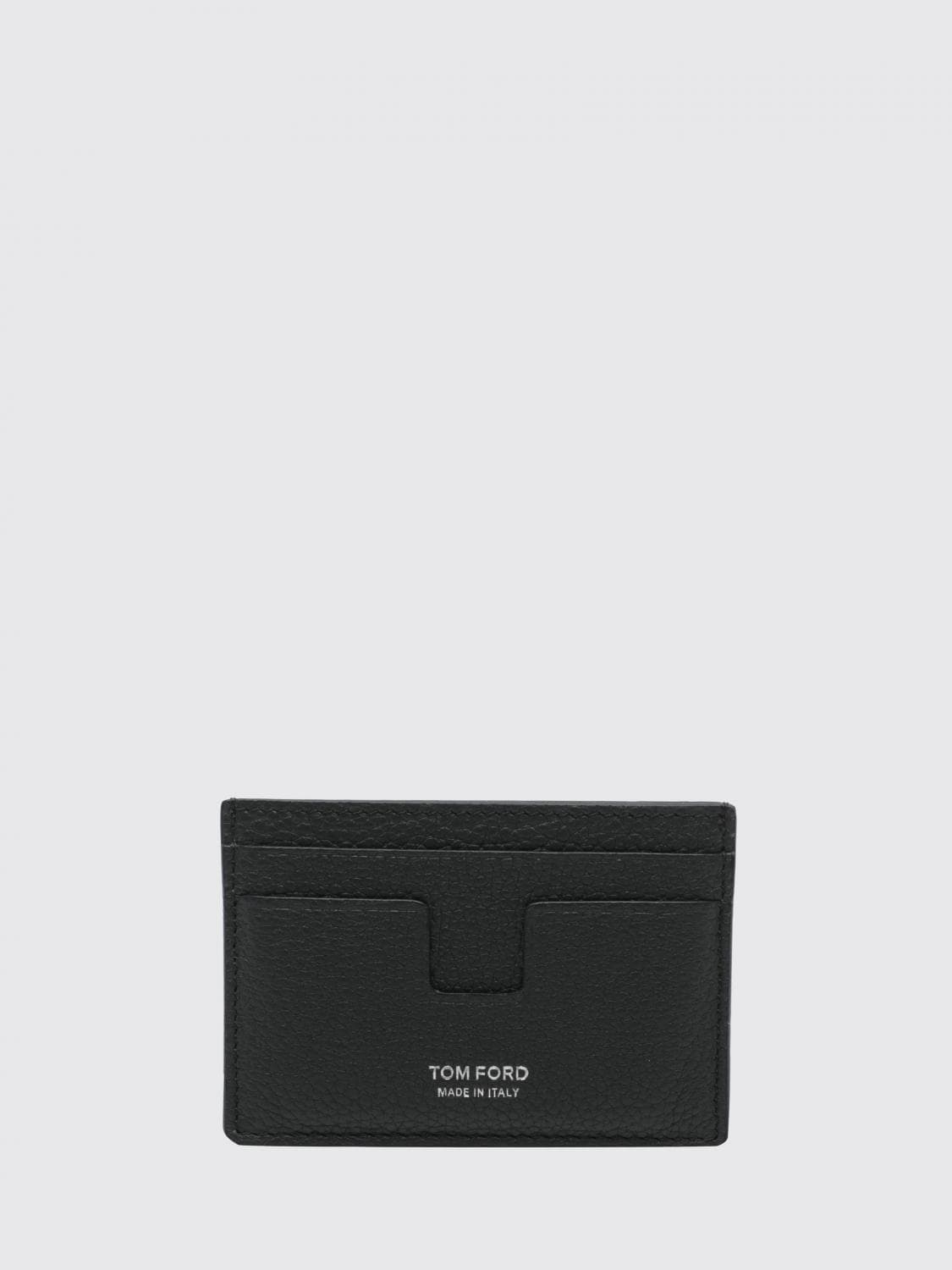 Tom Ford Flat Card Holder in Calfskin with Four Slots and Laminated Logo · OS