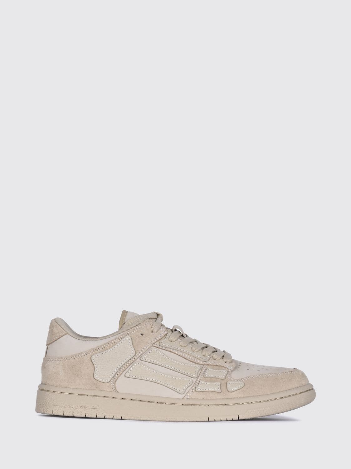 Amiri Skel Low-Top Calfskin Sneakers with Perforated Toe and Printed Logo