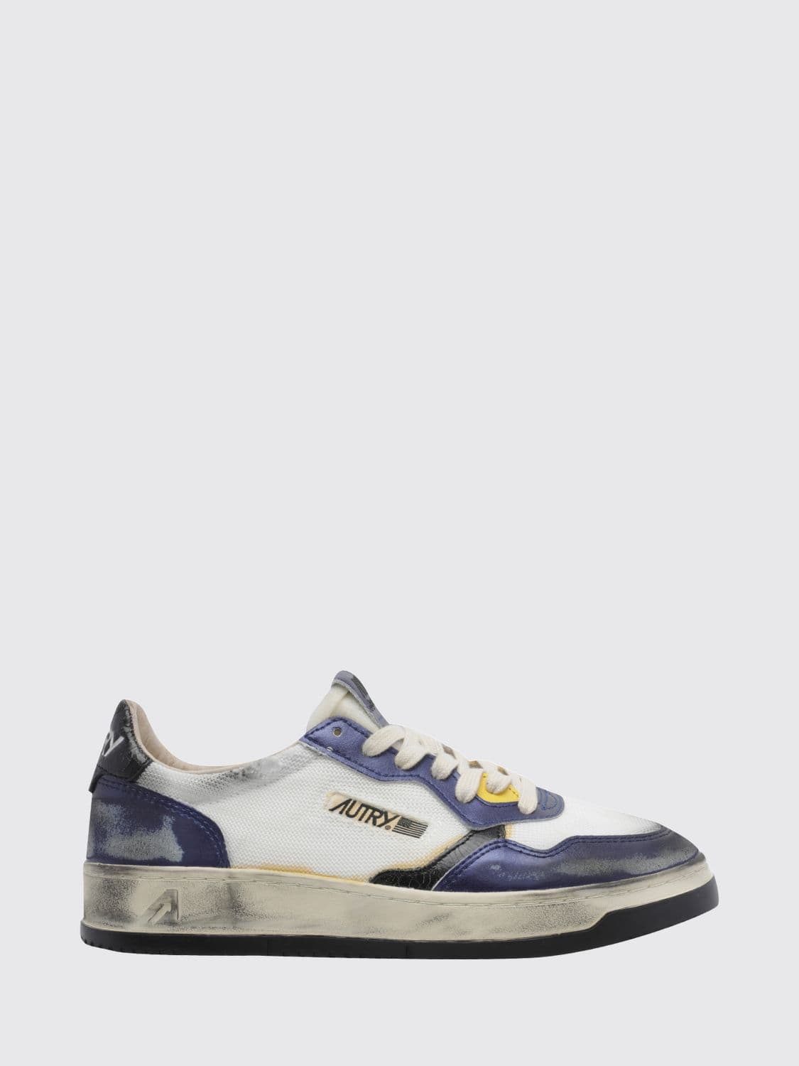 Autry Medalist Low Super Vintage Calfskin Sneakers with Worn Effect