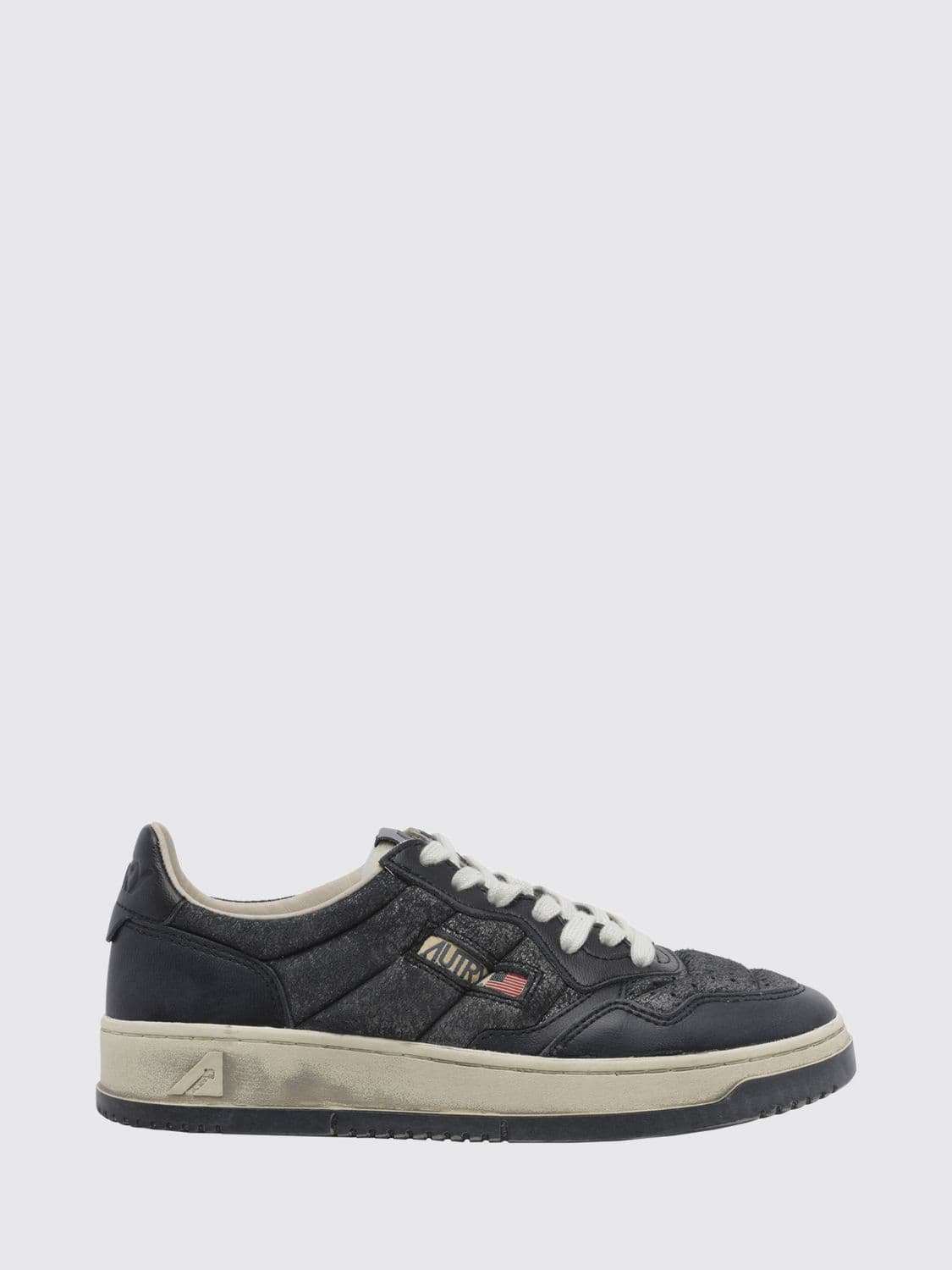 Autry Medalist Low Super Vintage Calfskin Sneakers with Worn Effect