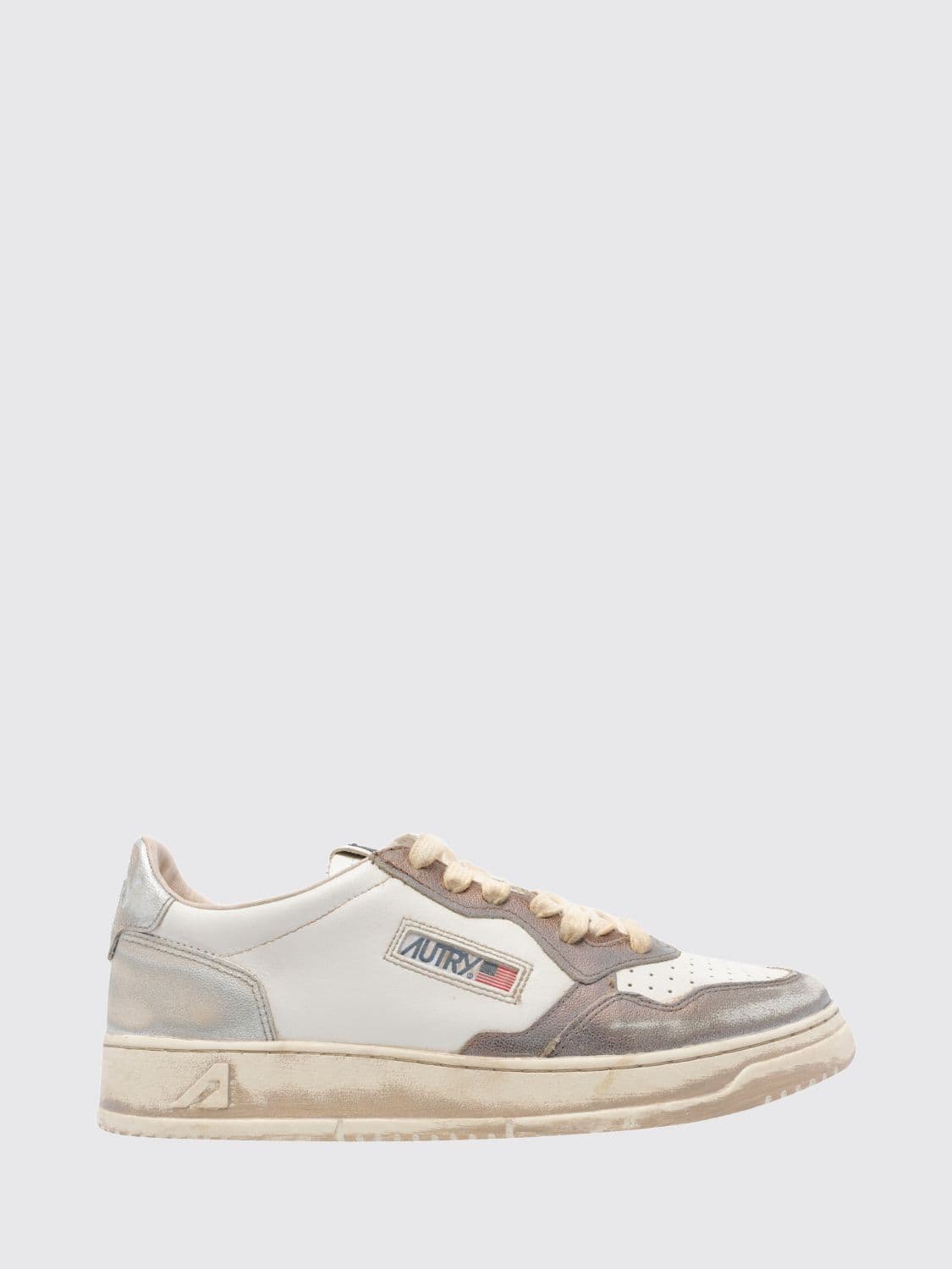 Autry Medalist Low Super Vintage Calfskin Sneakers with Worn Effect
