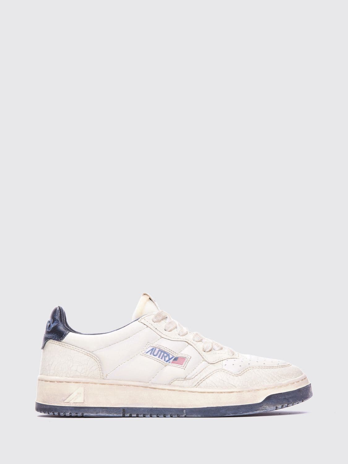 Autry Medalist Low Super Vintage Calfskin Sneakers with Worn Effect