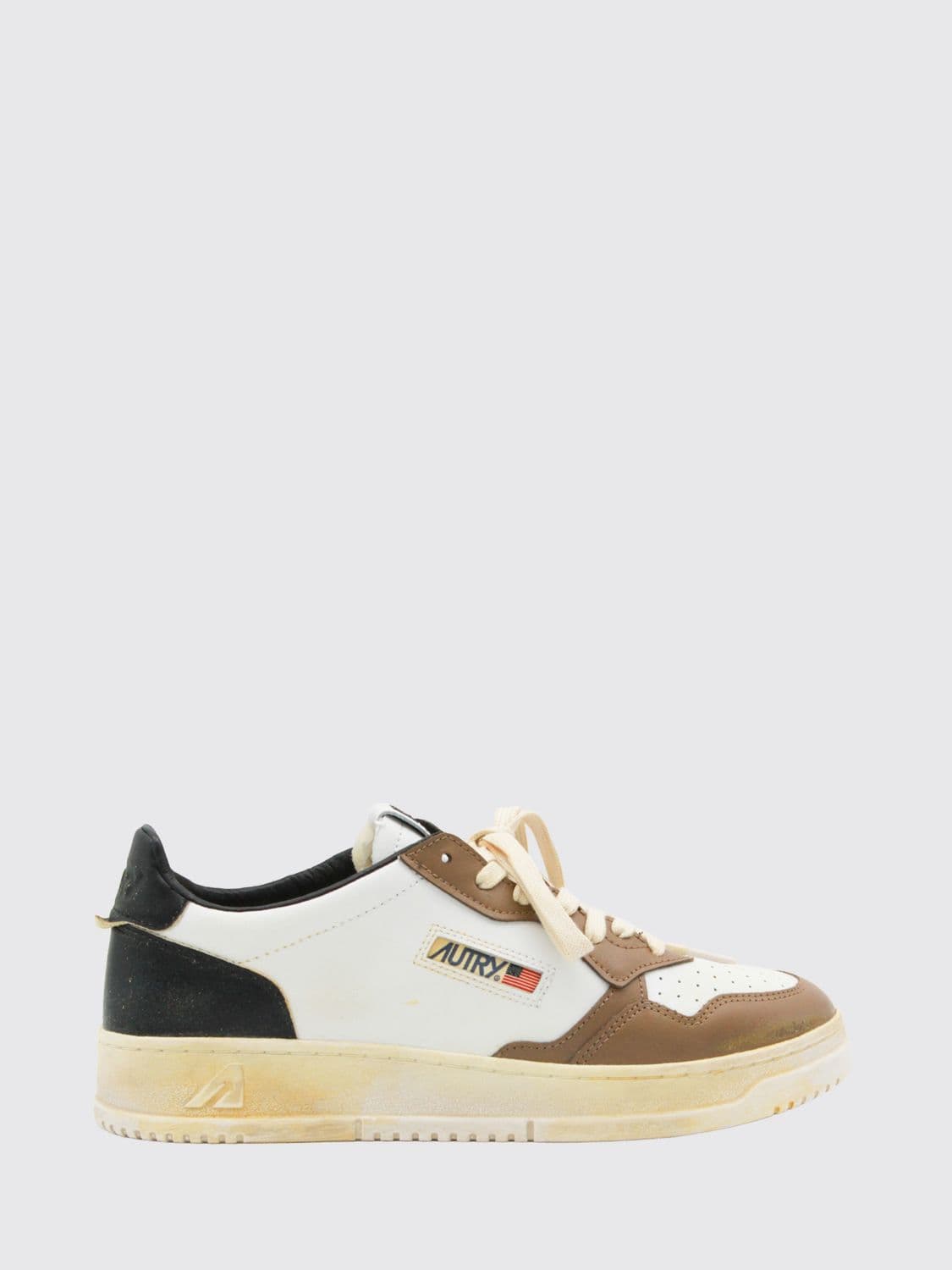 Autry Medalist Low Super Vintage Calfskin Sneakers with Worn Effect