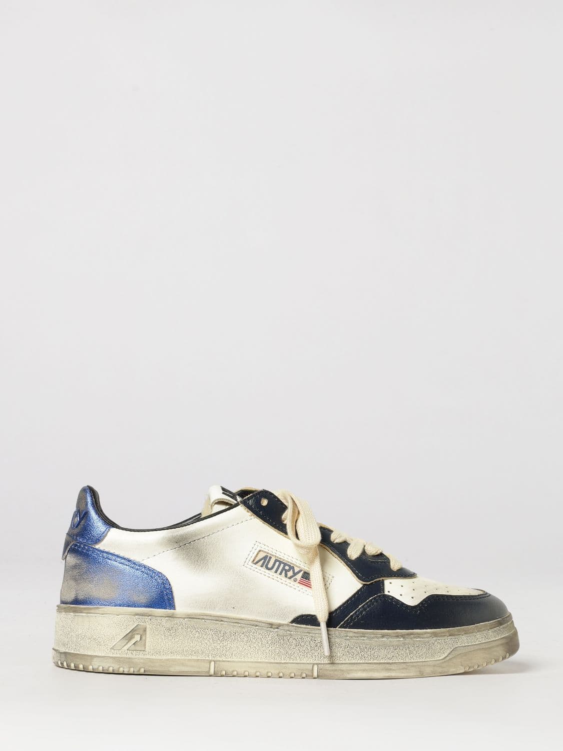 Autry Medalist Low Super Vintage Calfskin Sneakers with Worn Effect