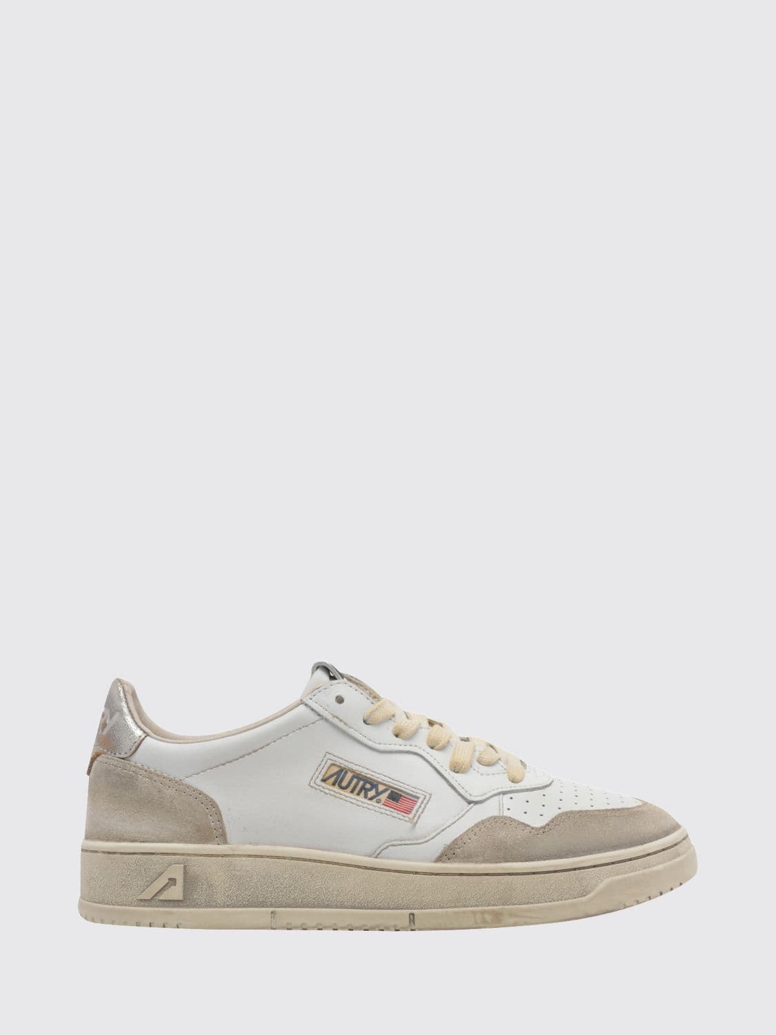 Autry Medalist Low Super Vintage Calfskin Sneakers with Worn Effect