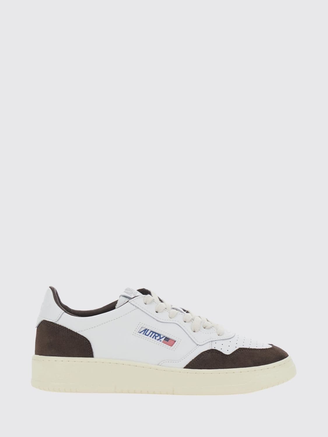 Autry Medalist Low Two-Tone Calfskin and Suede Trainers