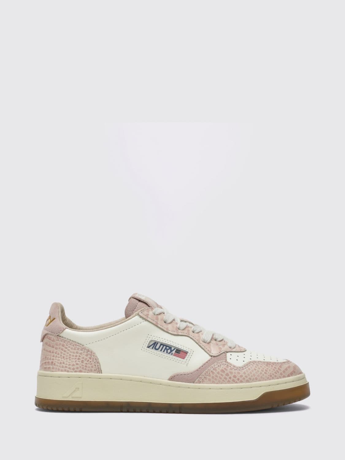 Autry Medalist Low Super Vintage Leather and Suede Sneakers with Worn Effect