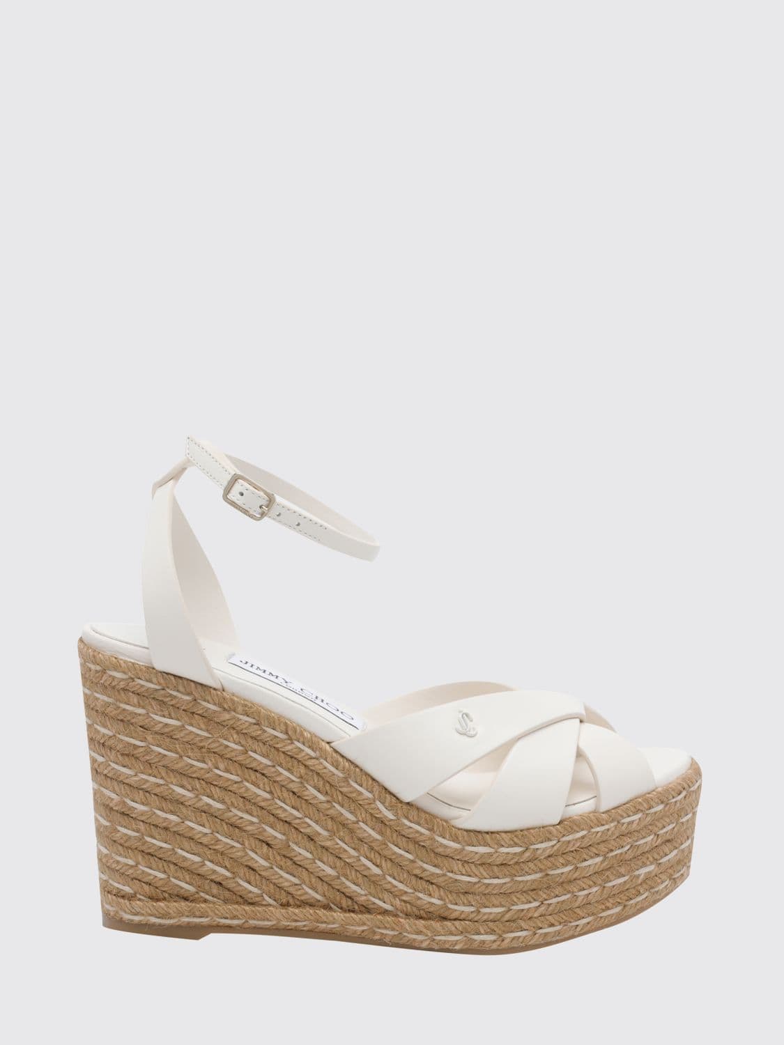 Jimmy Choo Korra High Wedge Sandals in Nappa with Ankle Strap