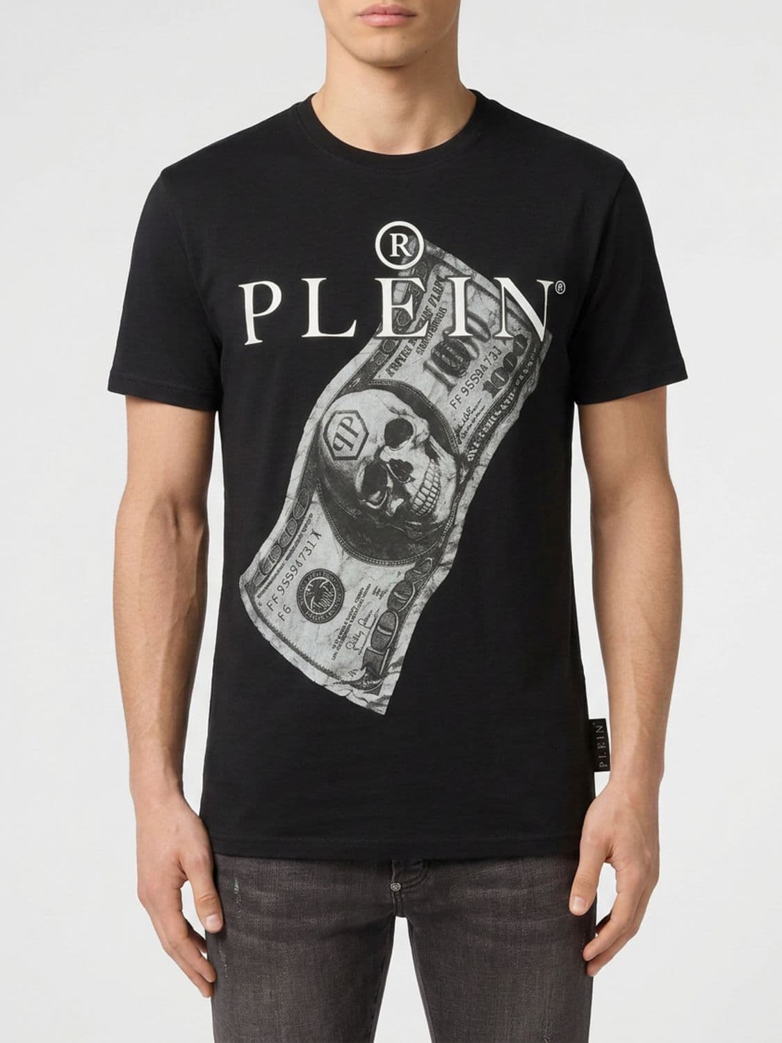 Philipp Plein Graphic Print Cotton T-Shirt with Contrast Logo
