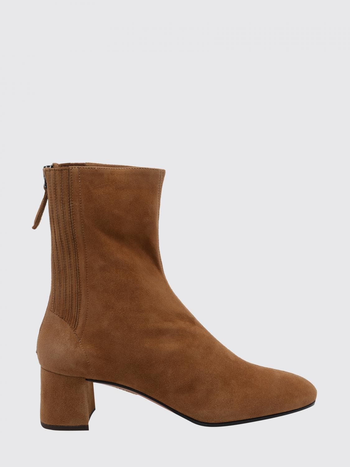 Aquazzura Saint Honorè Suede Ankle Boots with a Mid Heel