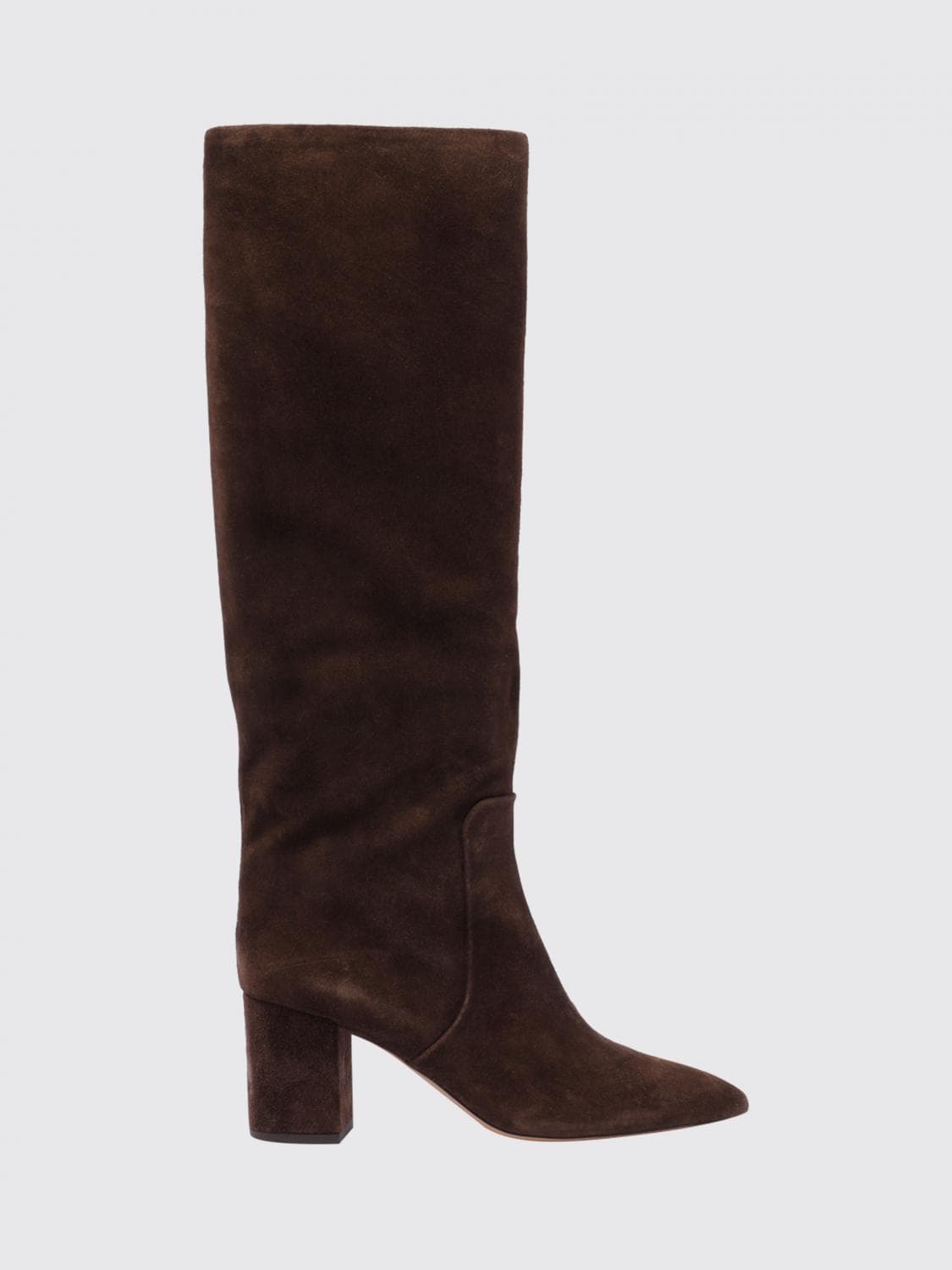 Paris Texas Anja Knee-High Boots in Suede with a Medium Block Heel